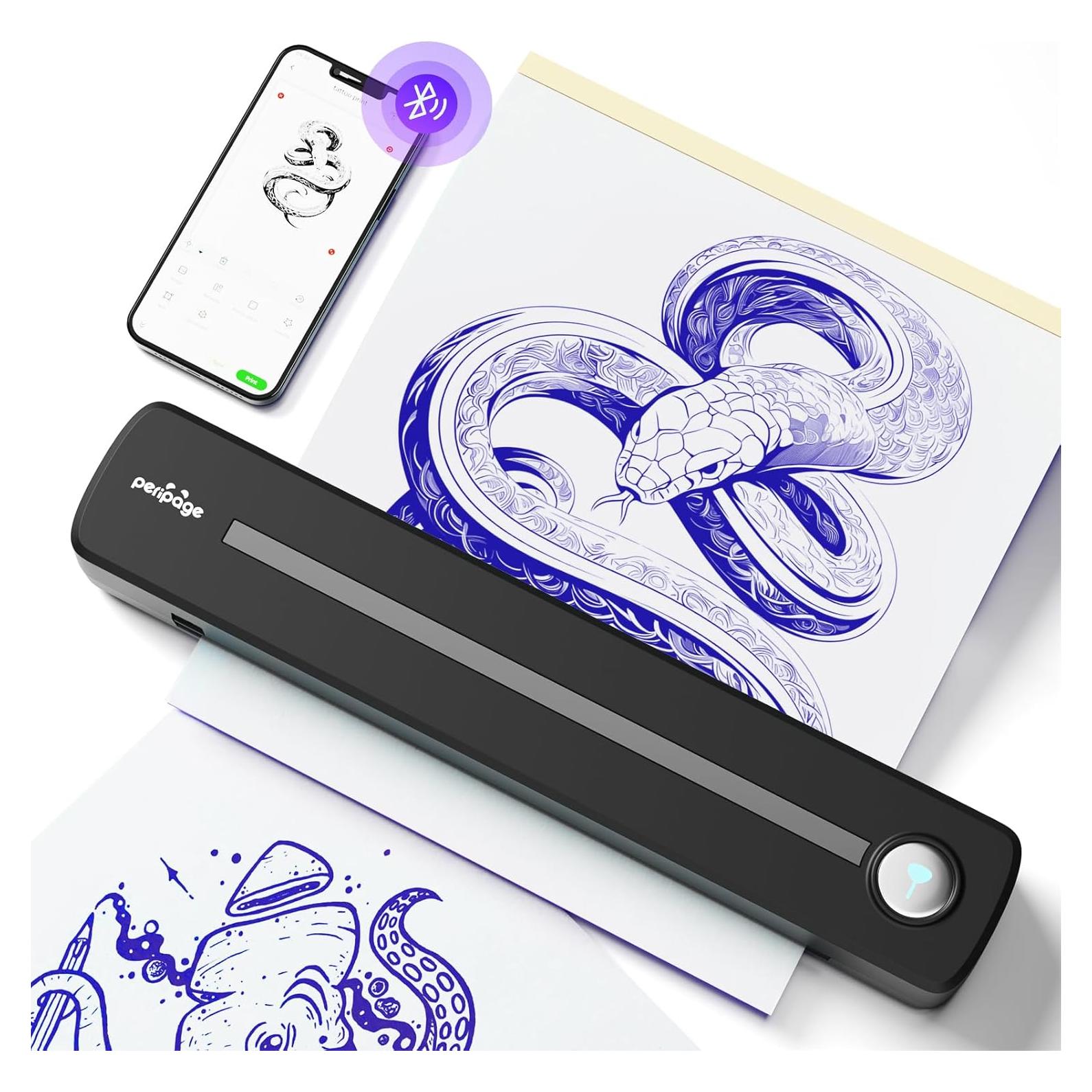 Impresora de Tatuajes PeriPage P91 Inalámbrica con Papel Térmico