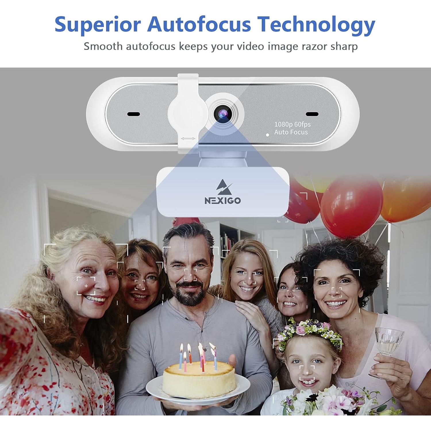 Webcam NexiGo N660P Gen 2 1080P 60FPS con Micrófono y Cubierta