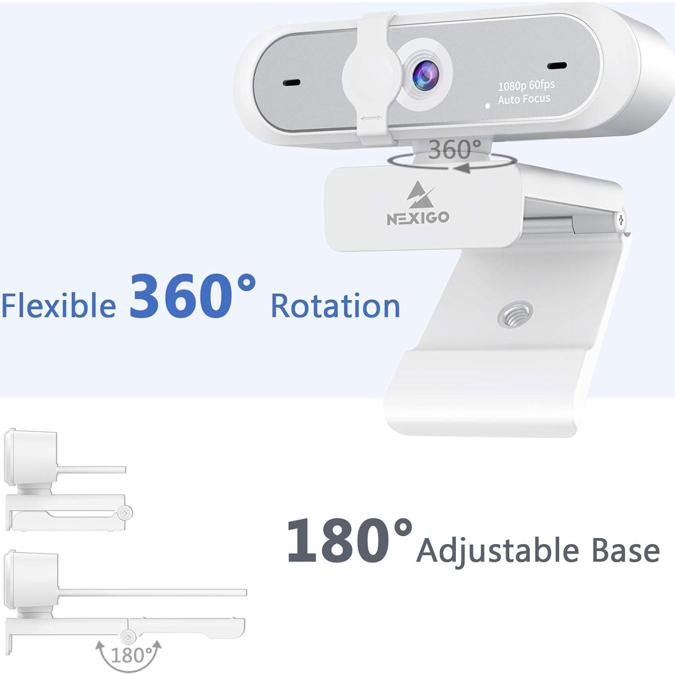 Webcam NexiGo N660P Gen 2 1080P 60FPS con Micrófono y Cubierta