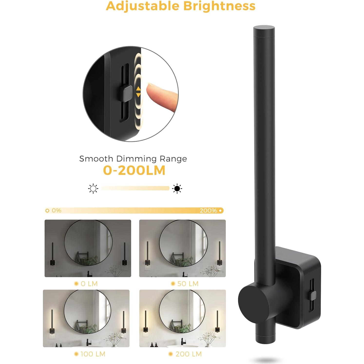 Luz Nocturna LED Regulable L LOHAS 2W 200LM Negra 3000K