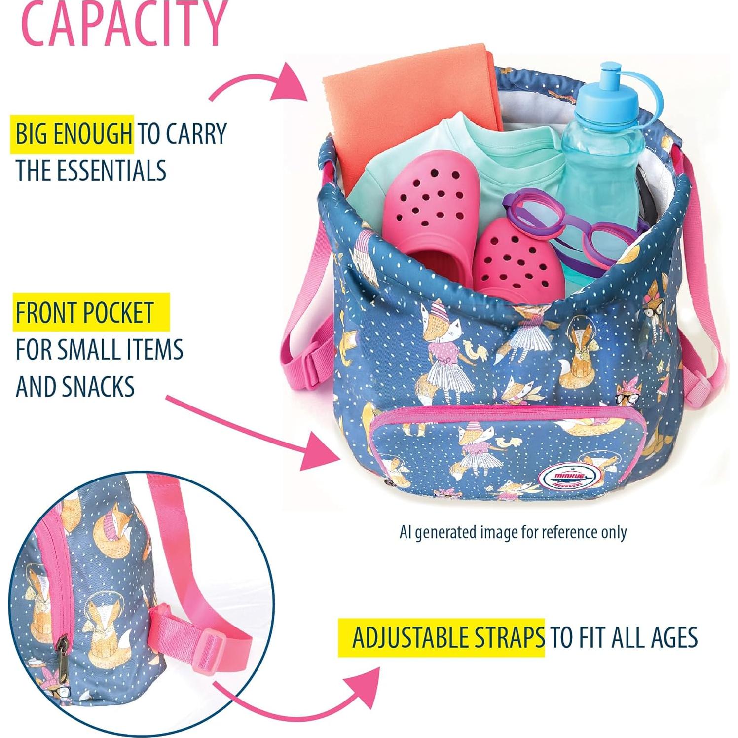 Mochila Plegable Impermeable para Niños Minkus - 30.5x35.6 cm