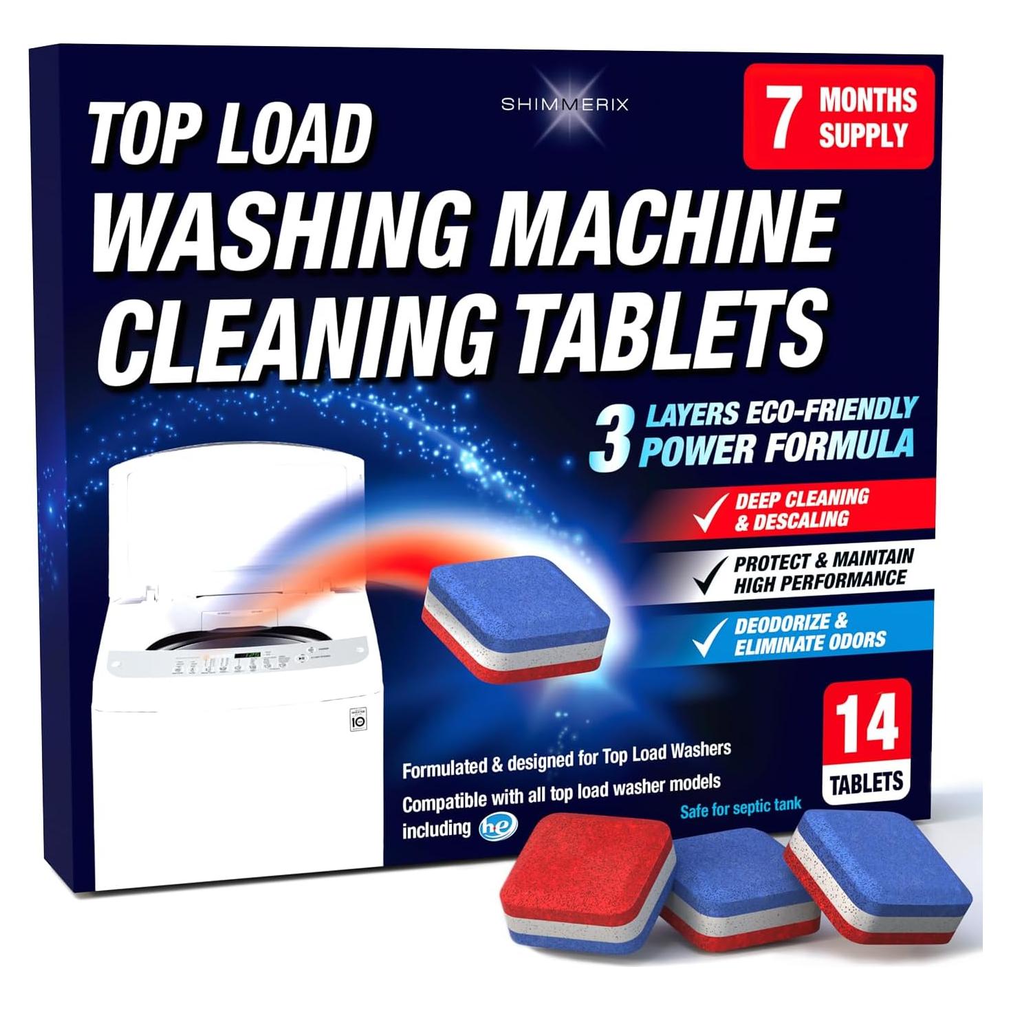 Tabletas Limpiadoras SHIMMERIX para Lavadoras Carga Superior 14 Unidades