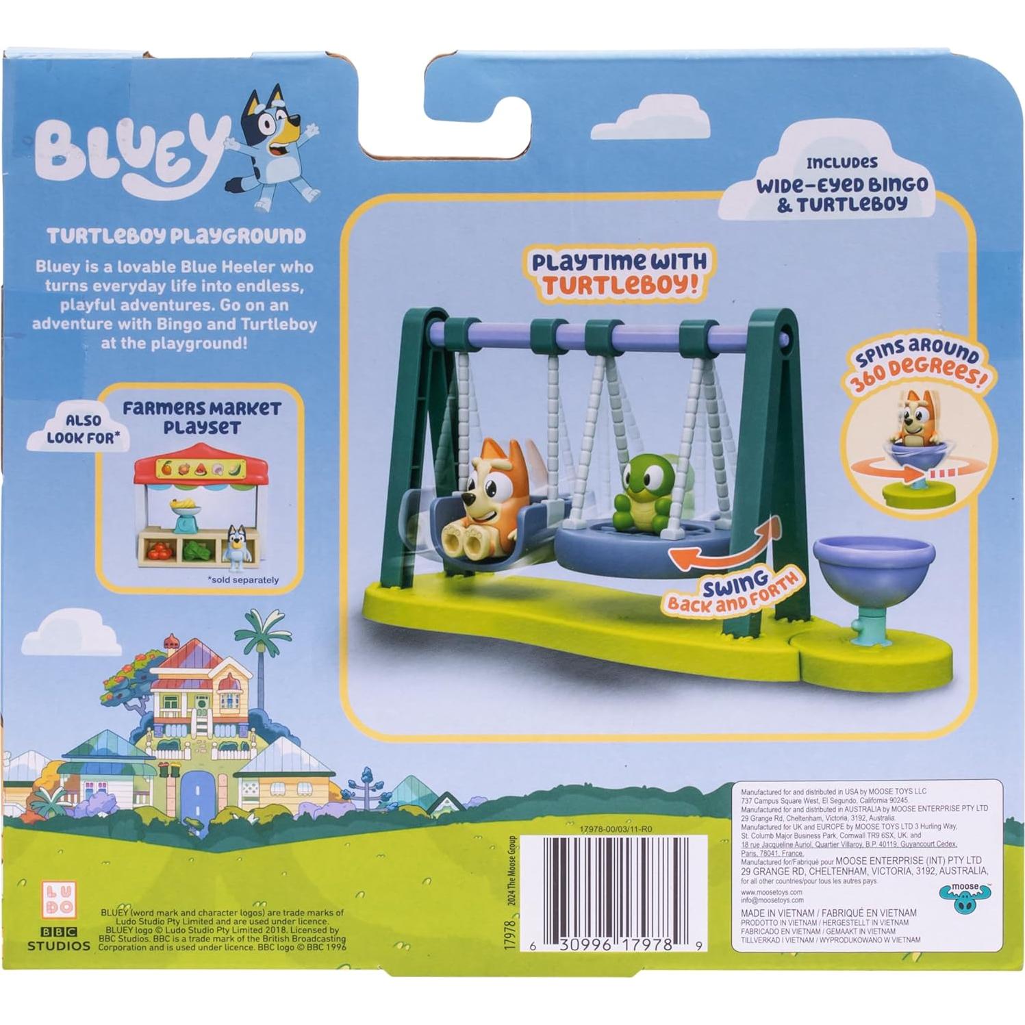 Mini Playset Parque Turtleboy Bluey con Figura Bingo Articulada