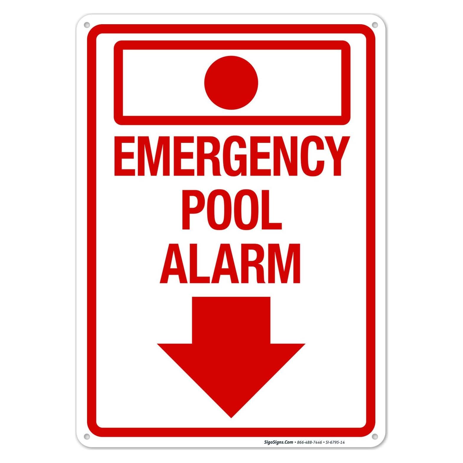 Cartel de Alarma de Piscina Sigo Signs 25.4x35.6 cm Aluminio