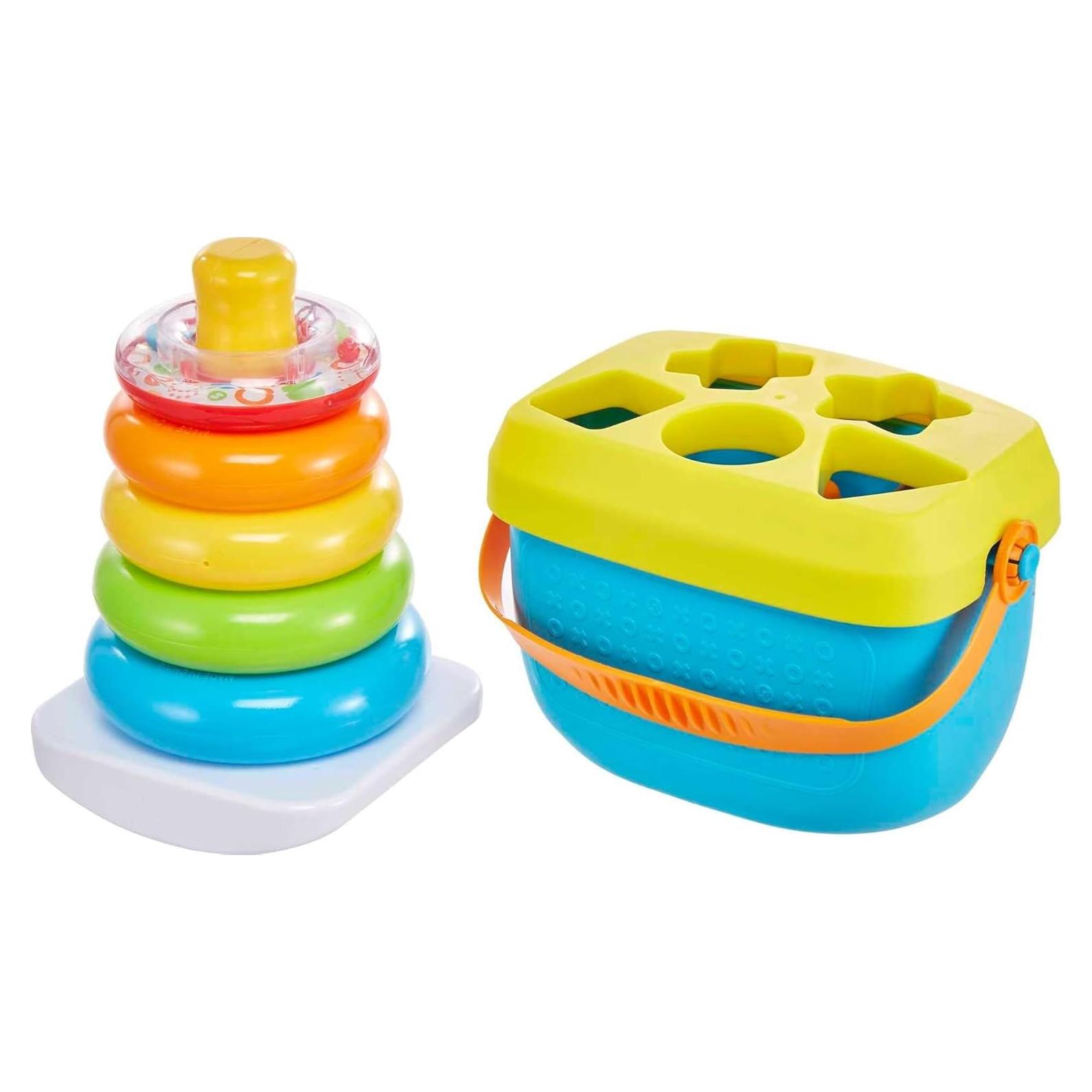 Juego de Juguetes para Bebés Fisher-Price Rock-a-Stack y Bloques