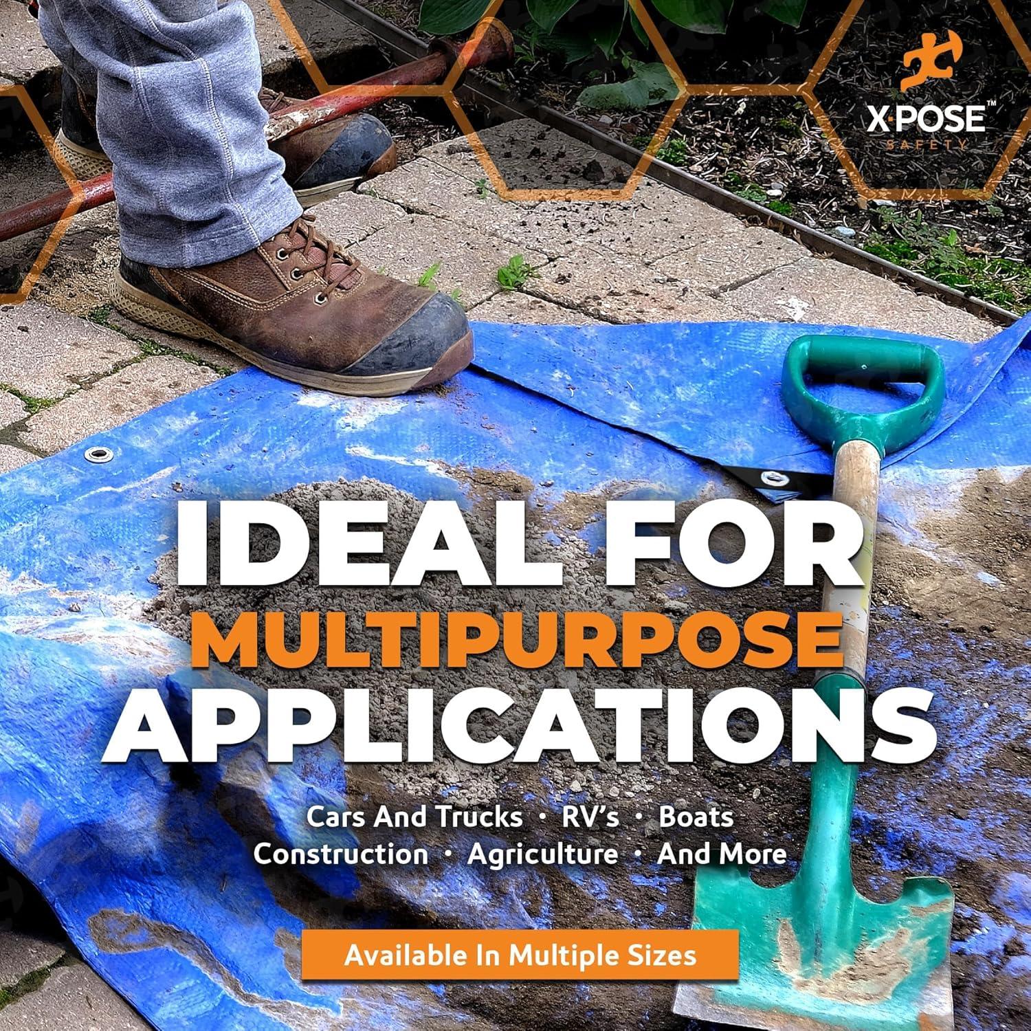 Lona Azul de Polietileno 5x7 ft - Xpose Safety 5 Mil Impermeable