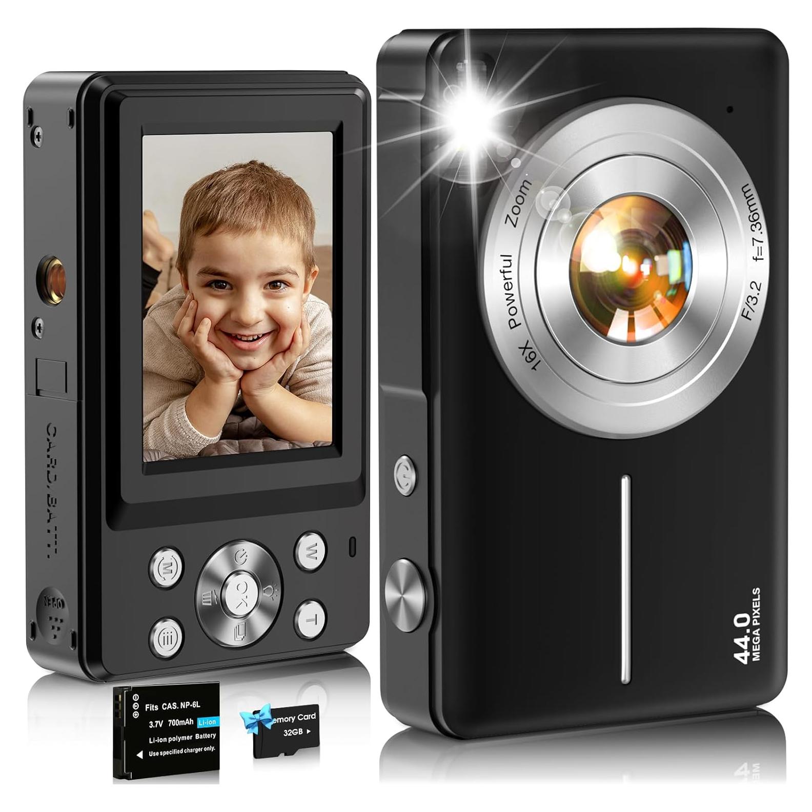 Cámara Digital para Niños Nsoela DC403 44MP FHD 1080P Zoom 16X