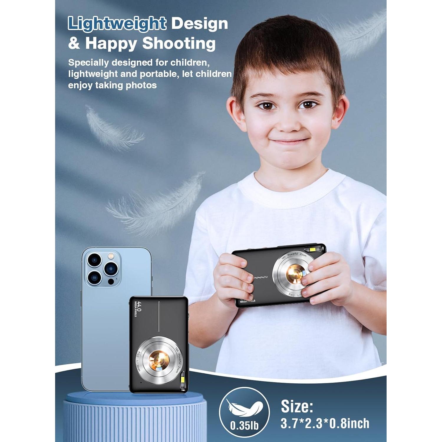 Cámara Digital para Niños Nsoela DC403 44MP FHD 1080P Zoom 16X