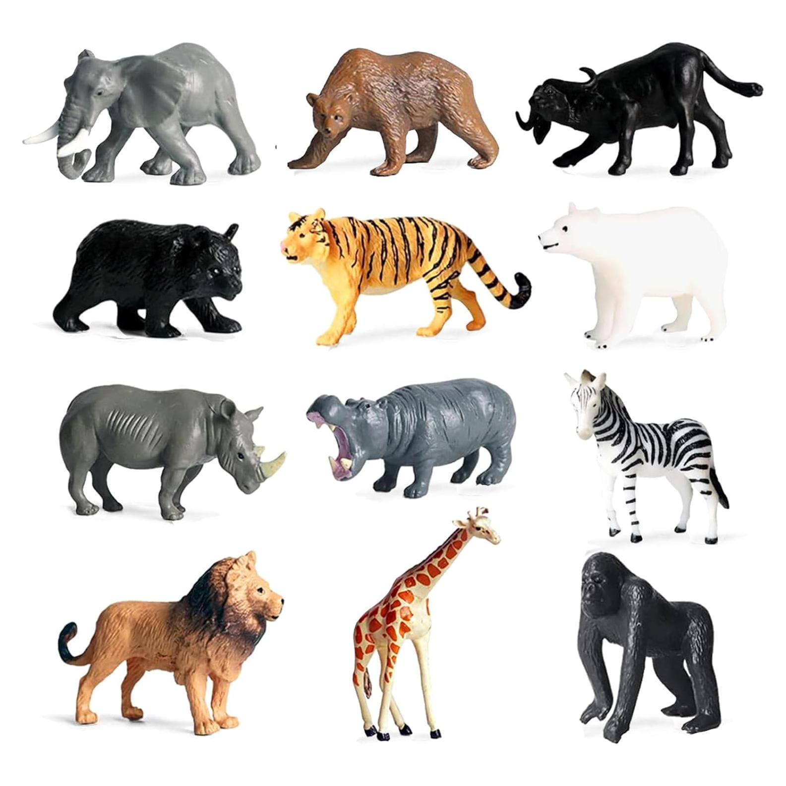 Figuras de Animales Safari RUSON 12 Pcs Juguetes Educativos