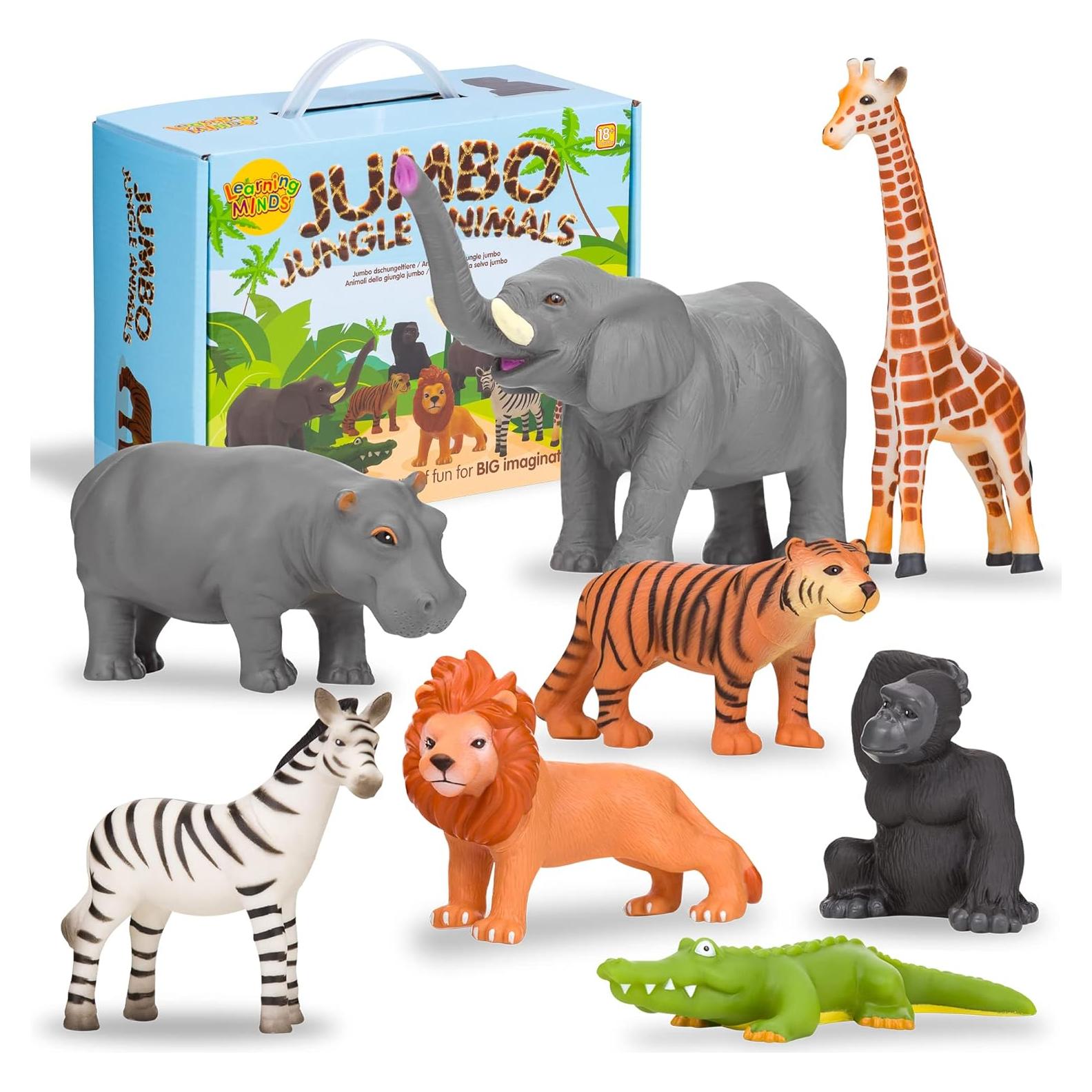 Juego de 8 Figuras Jumbo de Animales Safari Learning Minds