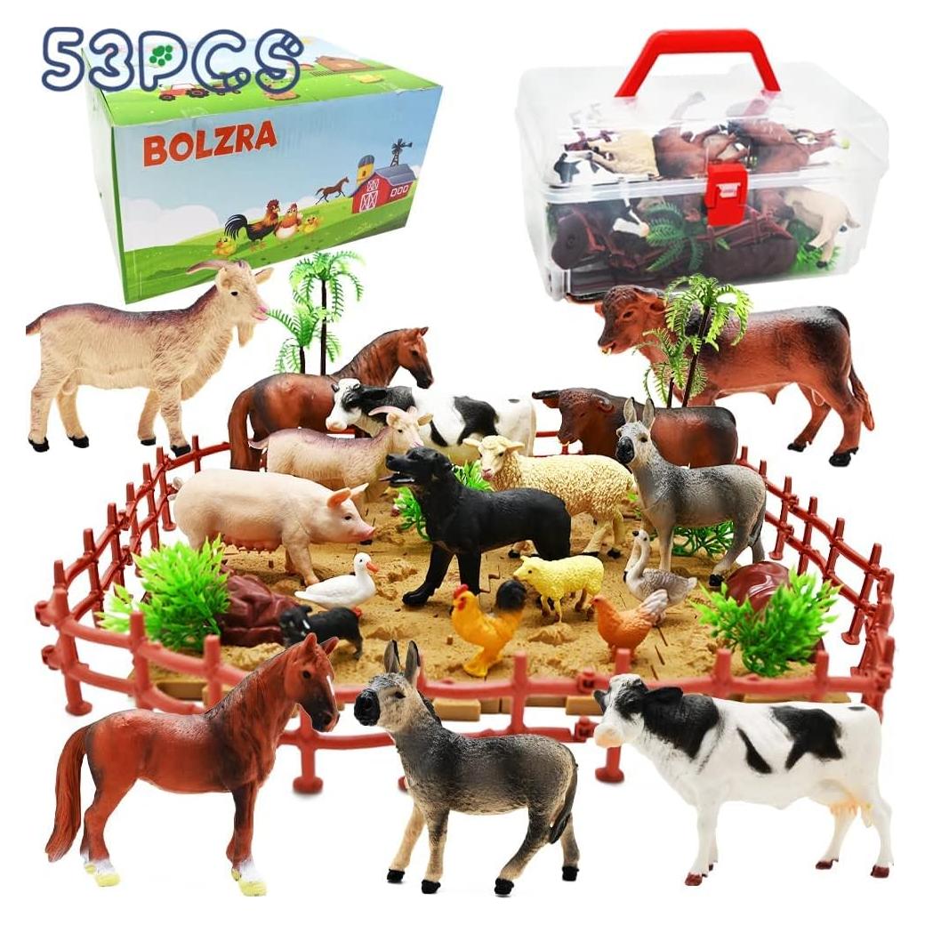 Figuritas de Animales de Granja BOLZRA 53 PCS Juguete Educativo