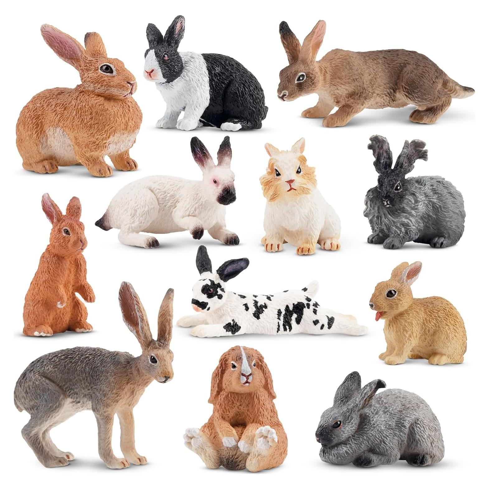 Conjunto 12 Figuras de Conejos de Pascua TOYMANY - Juguetes Educativos