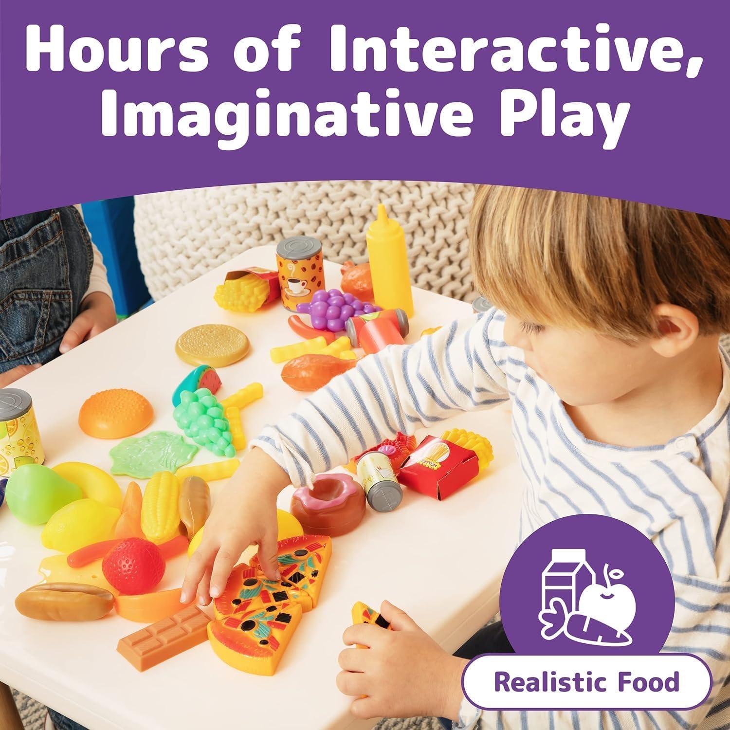 Set de Comida de Juguete Jaxojoy 122 Piezas Cocina Infantil