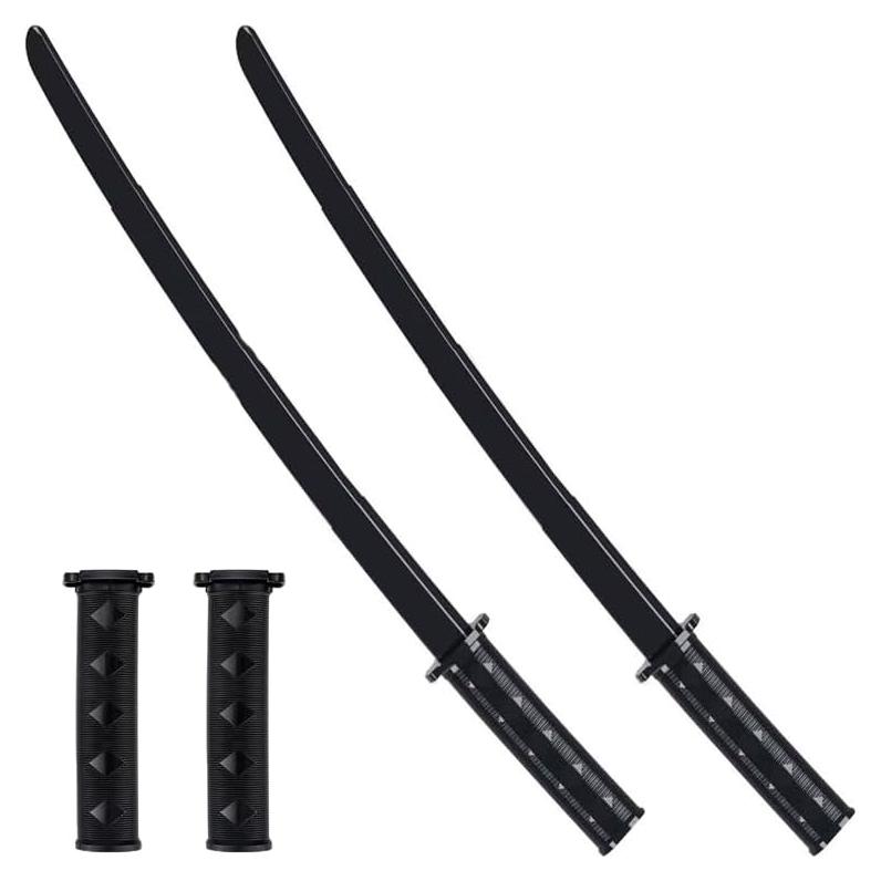 2 Espadas Samurai Retráctiles VINRINMO 73,66 cm Plástico Negro