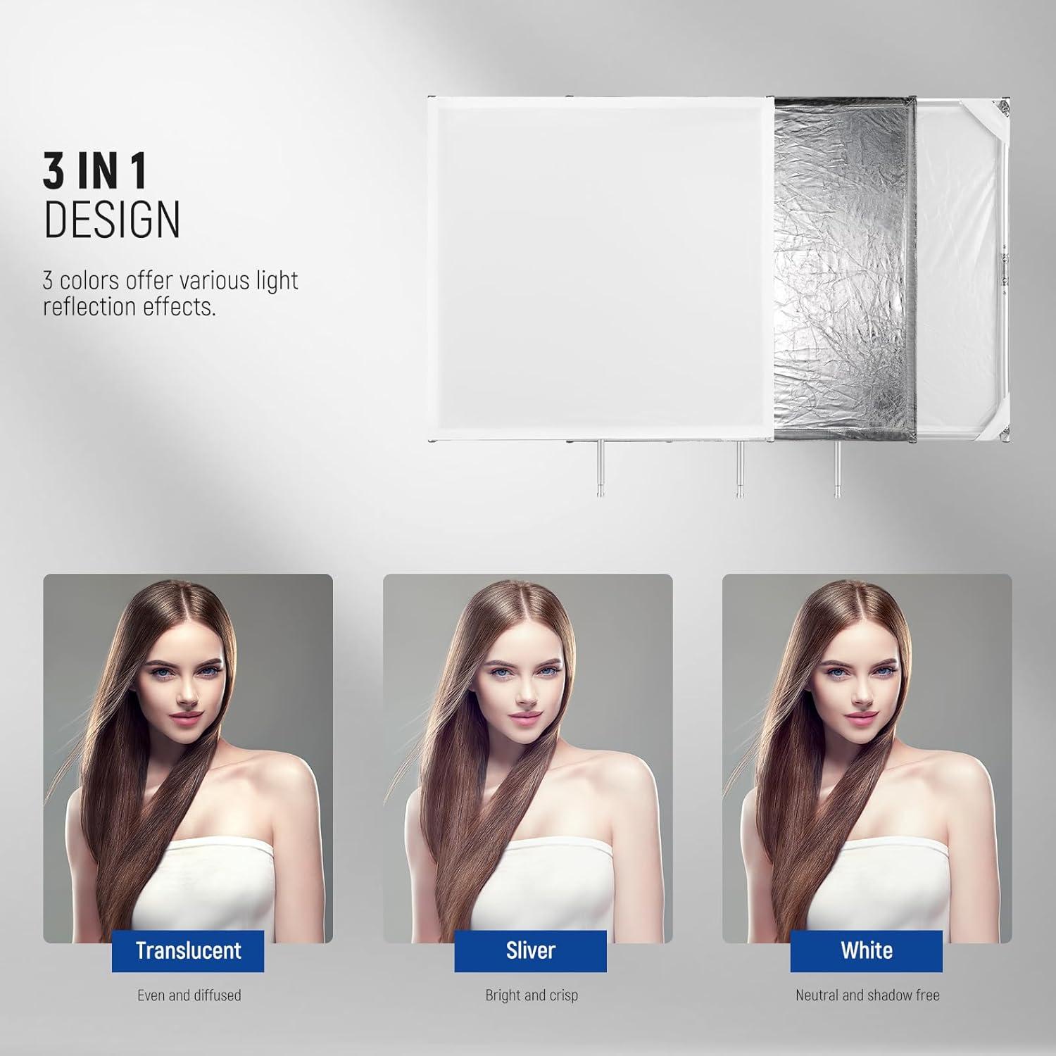 Kit de Difusor de Luz NEEWER 75x75 cm 3 en 1 Plegable