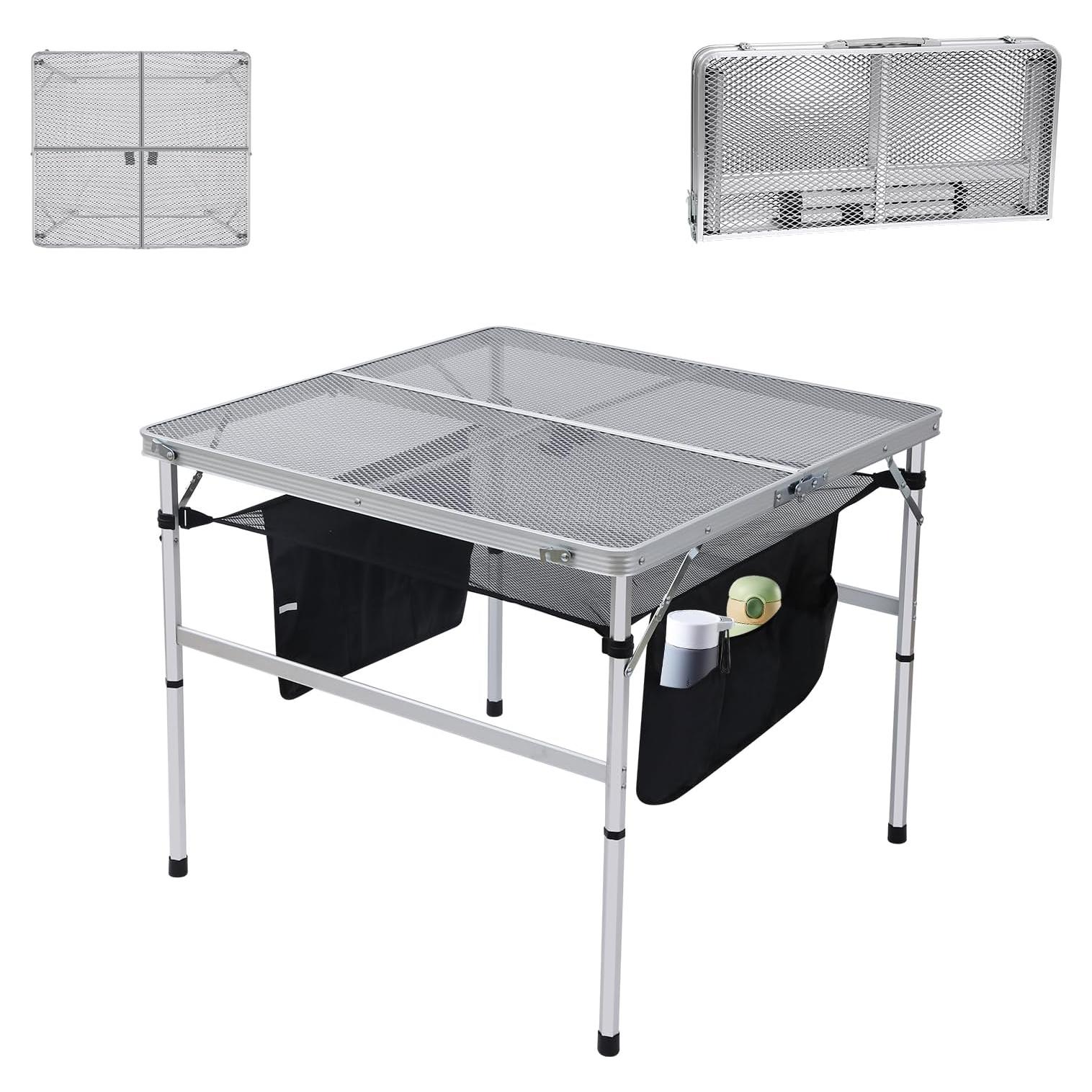 Mesa Cuadrada Plegable Nice C 60CM Ajustable Blanca