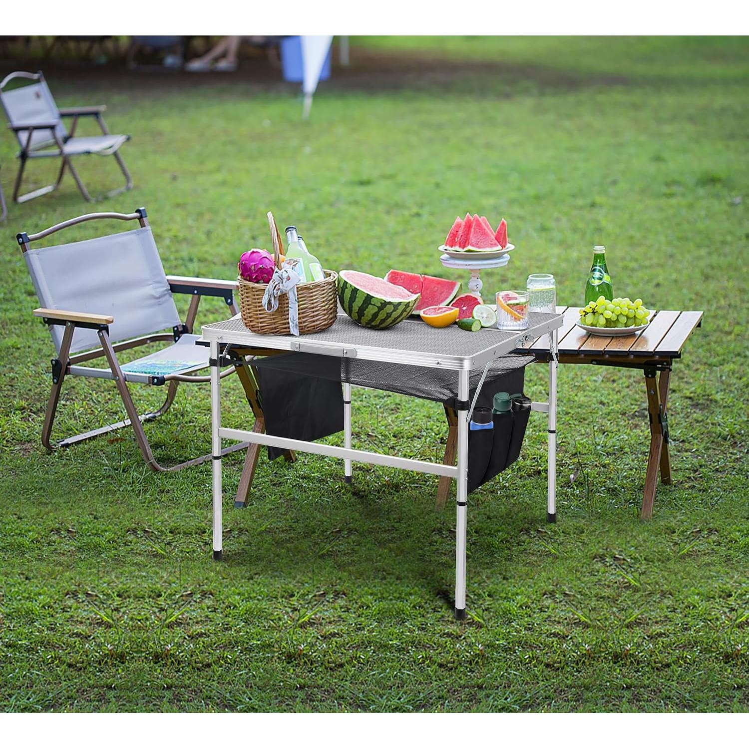 Mesa Cuadrada Plegable Nice C 60CM Ajustable Blanca