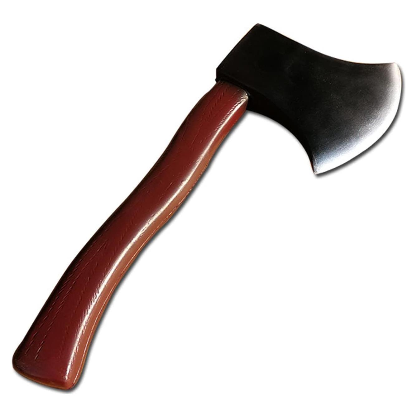 Disfraz de leñador con hacha de espuma negra para fiestas