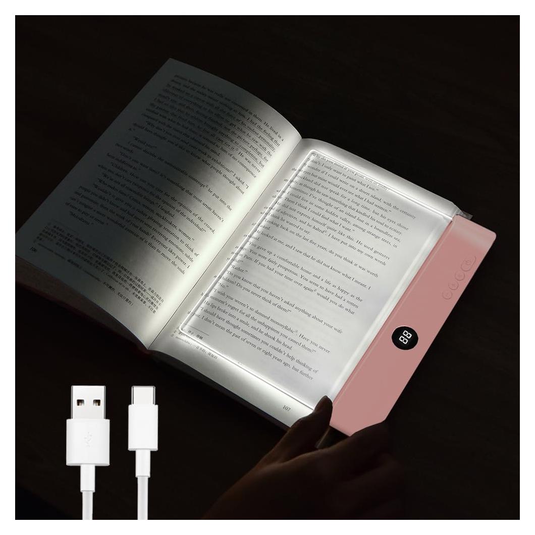Luz de lectura LED recargable VEEKI rosa con 3 colores