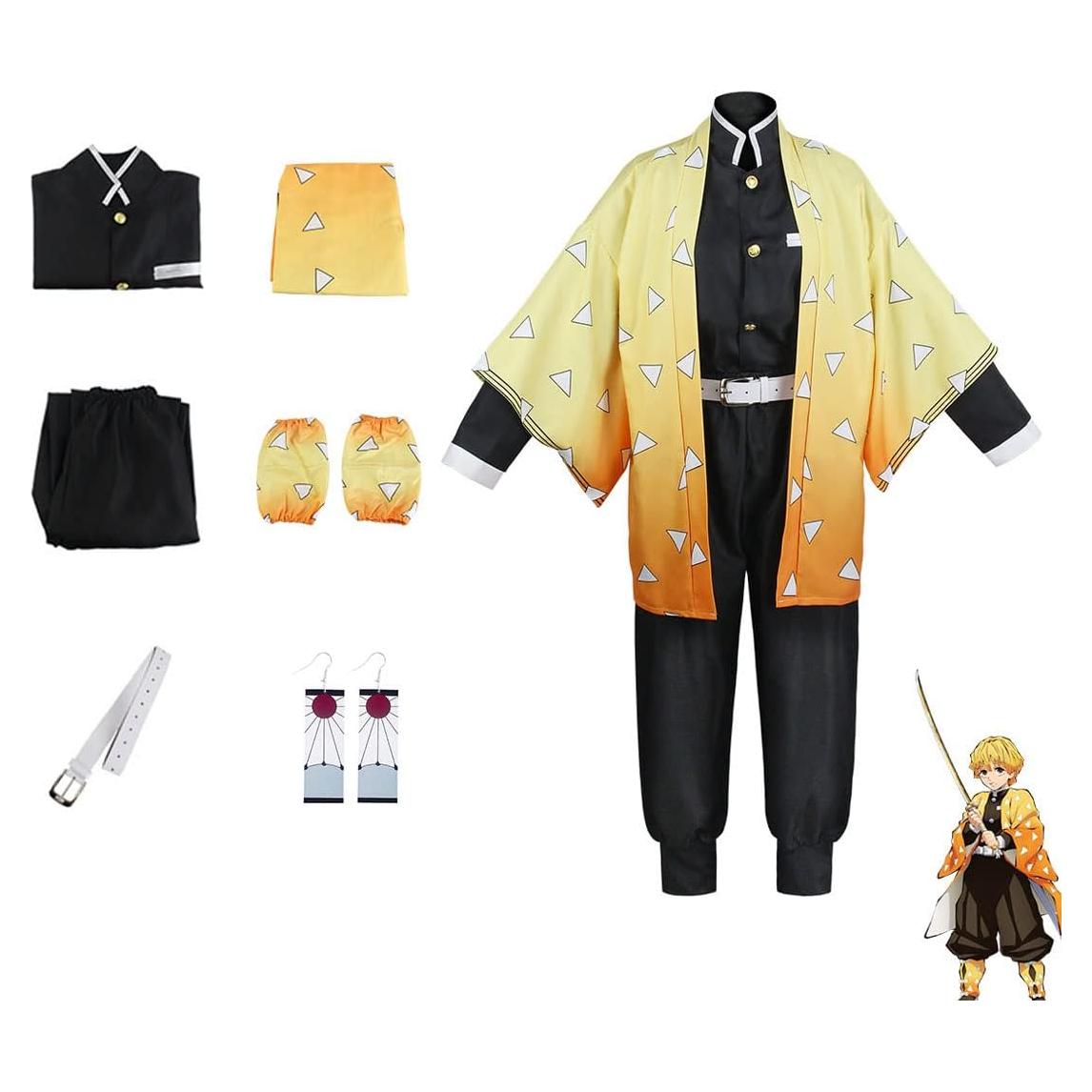 Disfraz Cosplay Anime Rengoku Kimono Unisex Mediano