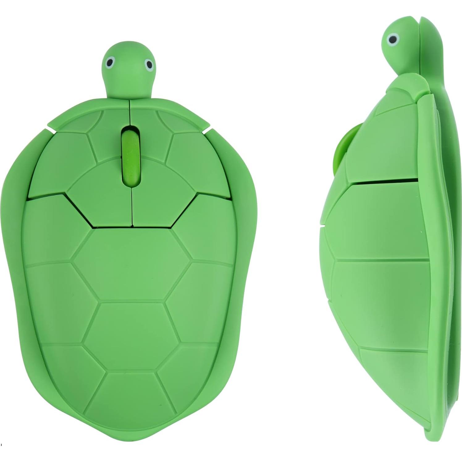 Ratón Inalámbrico Ergonómico Verde Tortuga USB Óptico