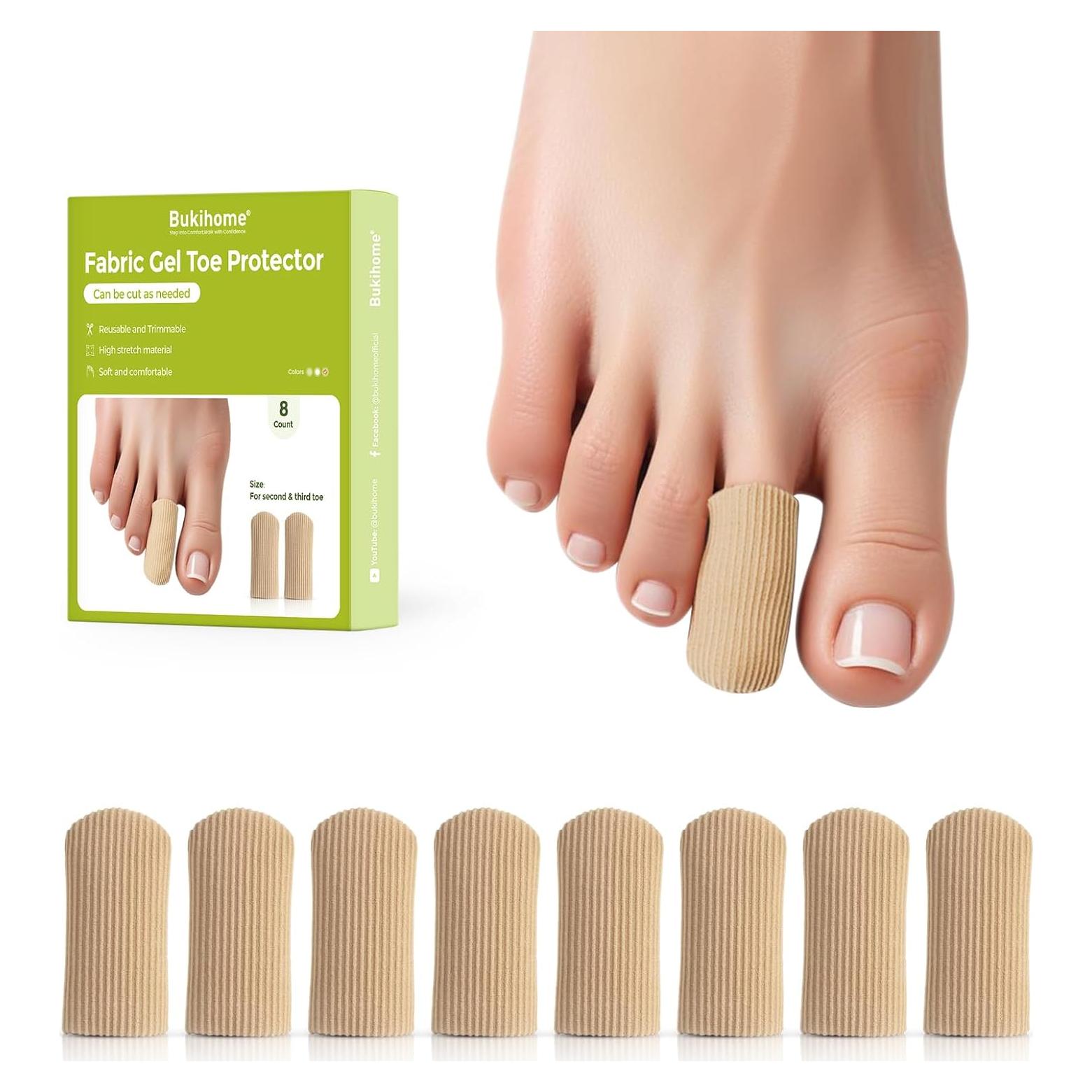 Protectores de Dedos Bukihome 8 PCS Silicona Mediano Alivio Dolor