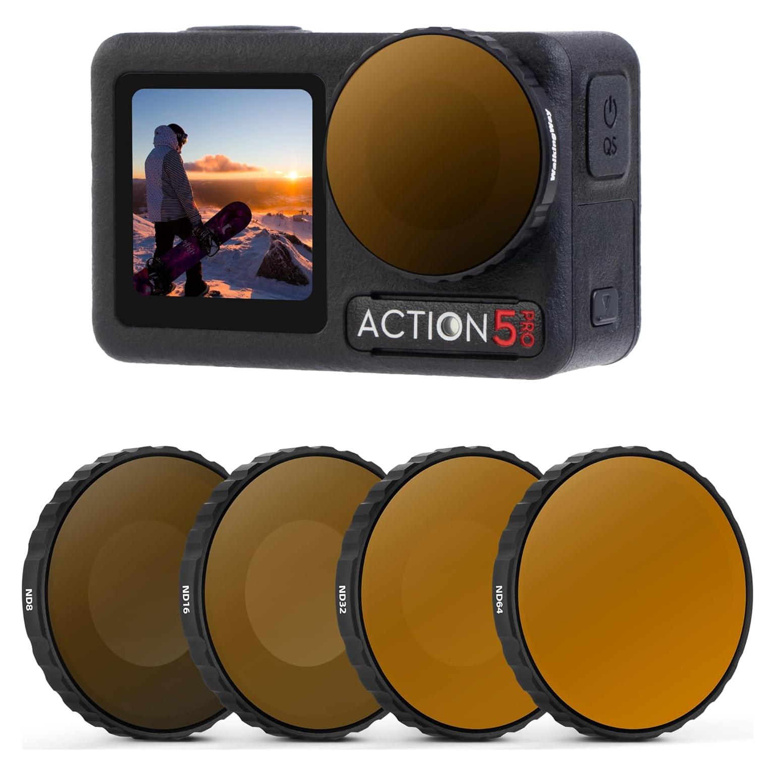 Juego de Filtros ND Walking Way para DJI Osmo Action 5 Pro/4 - 4 Piezas