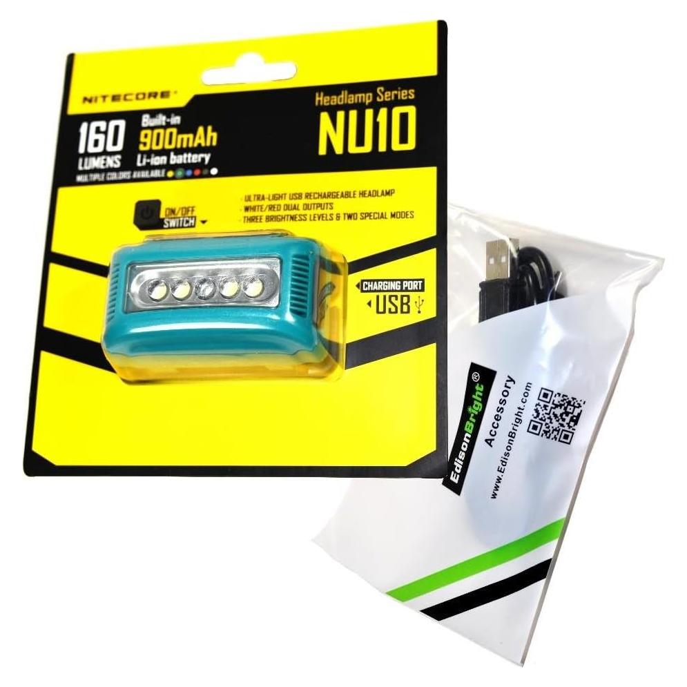 Linterna Frontal Nitecore NU10 160 Lúmenes USB Recargable Verde