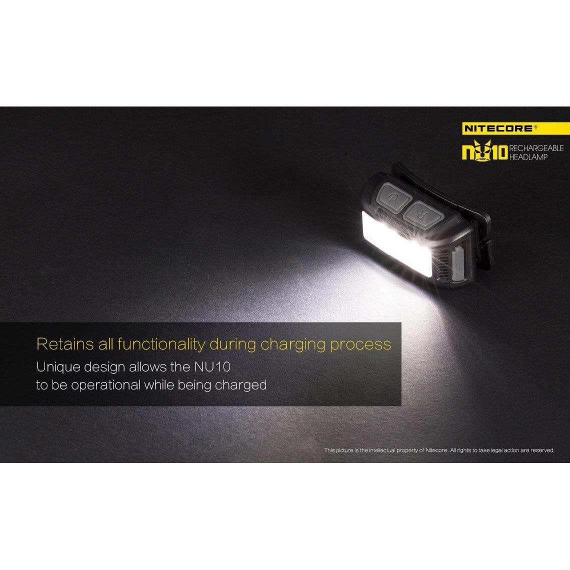 Linterna Frontal Nitecore NU10 160 Lúmenes USB Recargable Verde