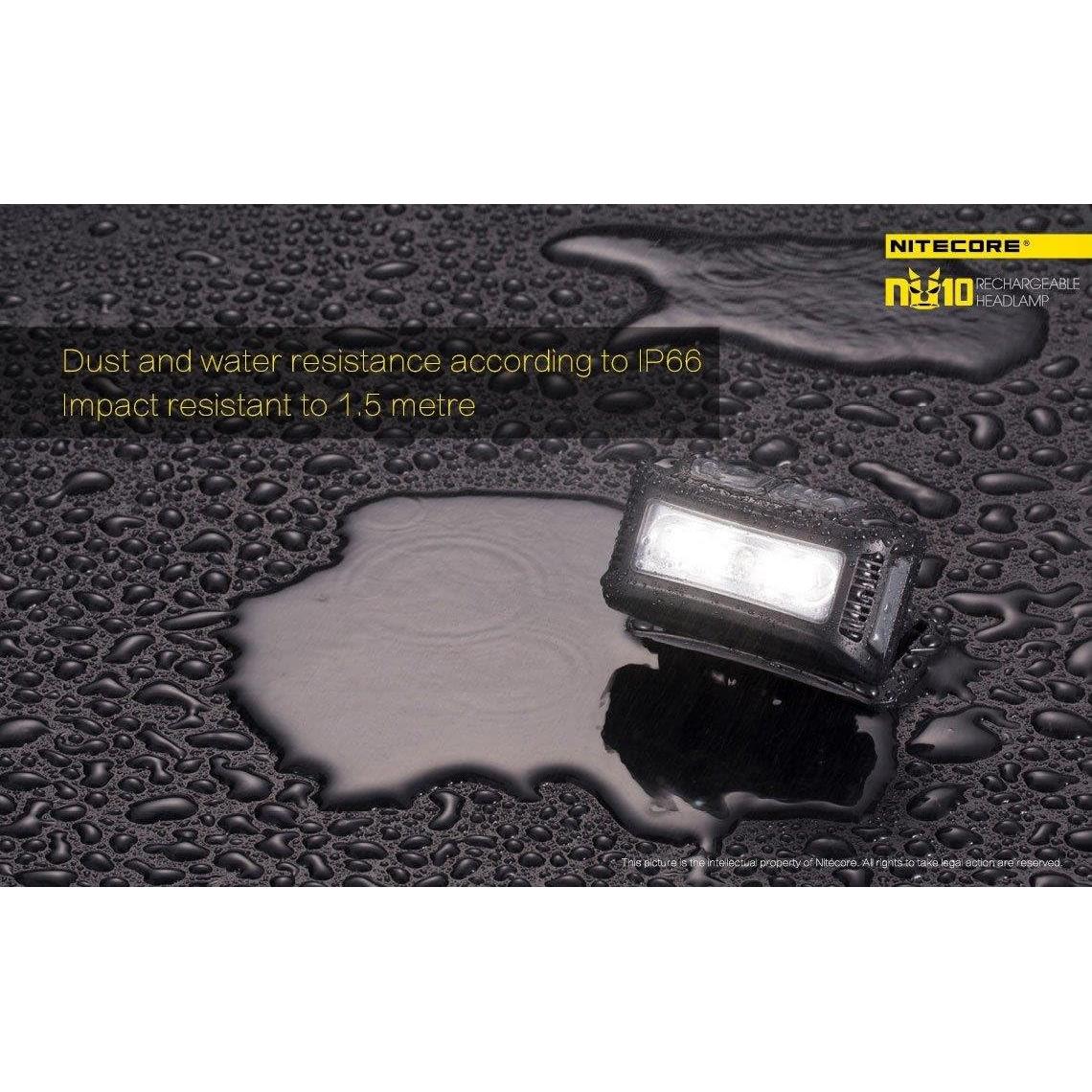 Linterna Frontal Nitecore NU10 160 Lúmenes USB Recargable Verde