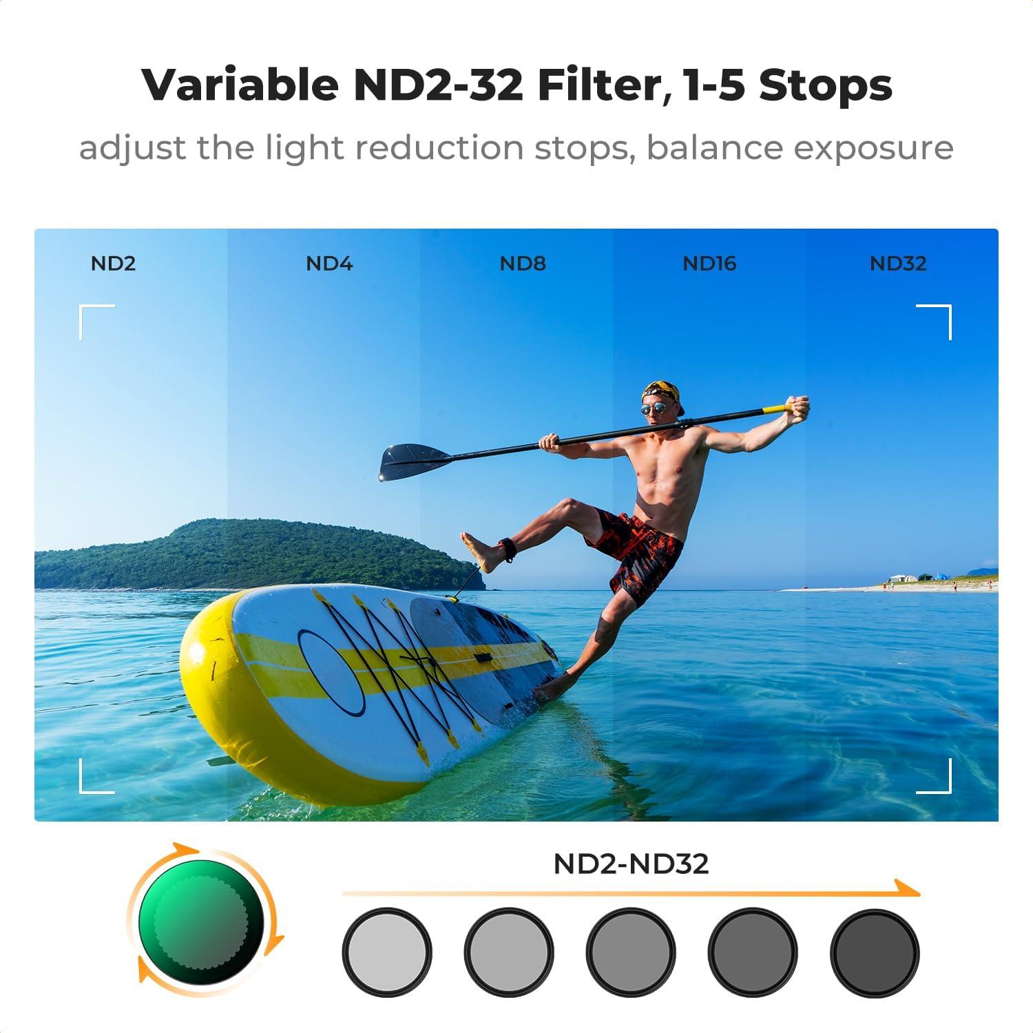 Filtro ND2-32 K&F Concept para DJI Osmo Action 5 Pro - Vidrio HD