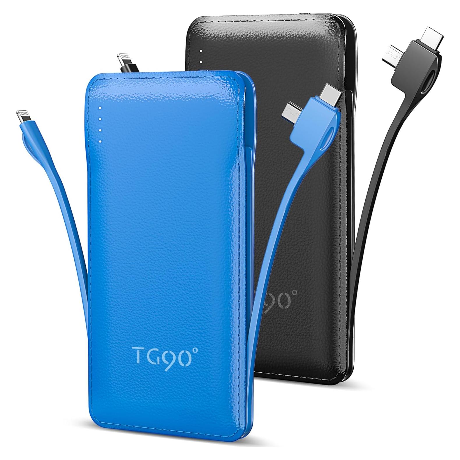 Cargador Portátil TG90° 10000mAh 2 Pack con Cables Integrados