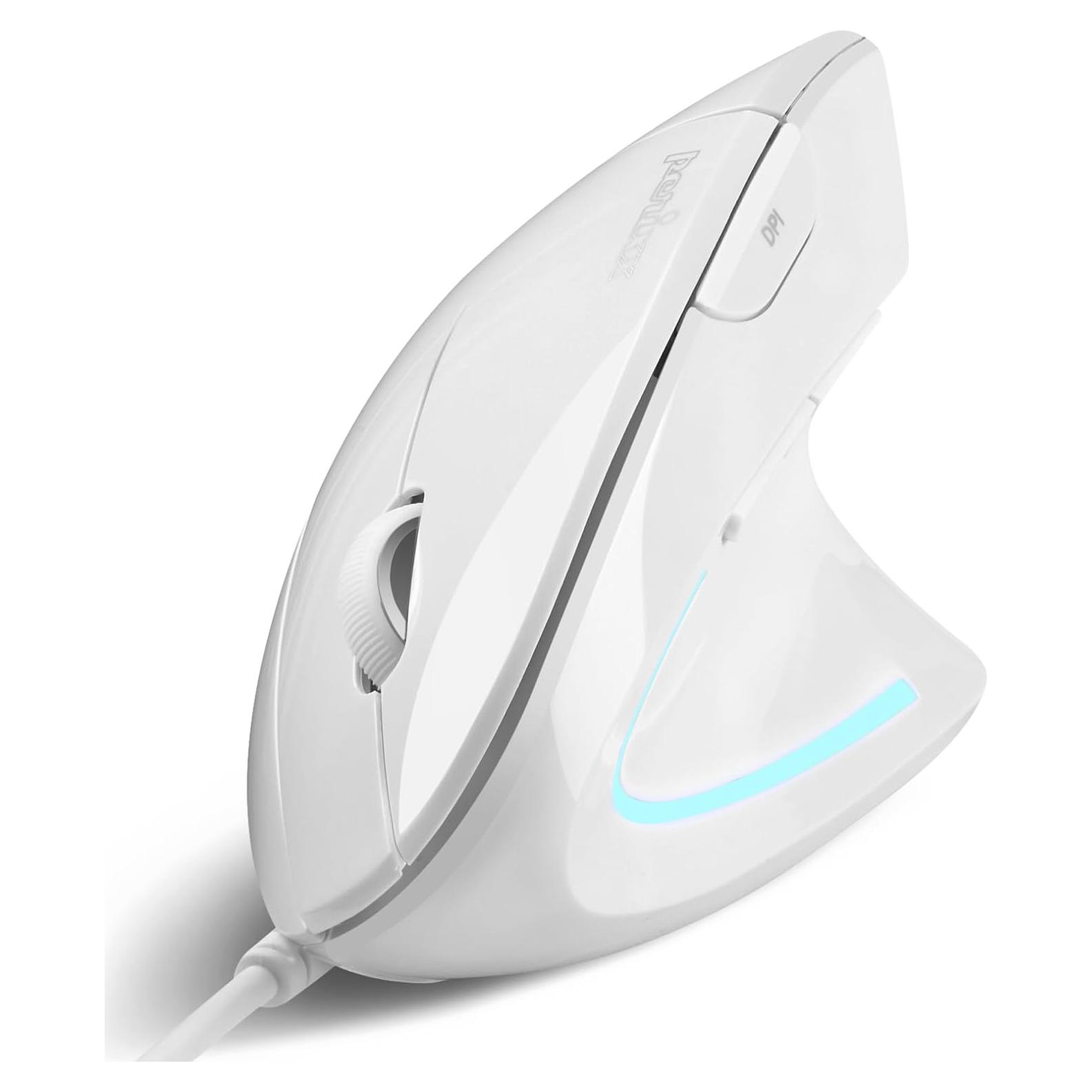 Ratón Ergonómico Vertical Perixx PERIMICE-513W Blanco 1000/1600 DPI