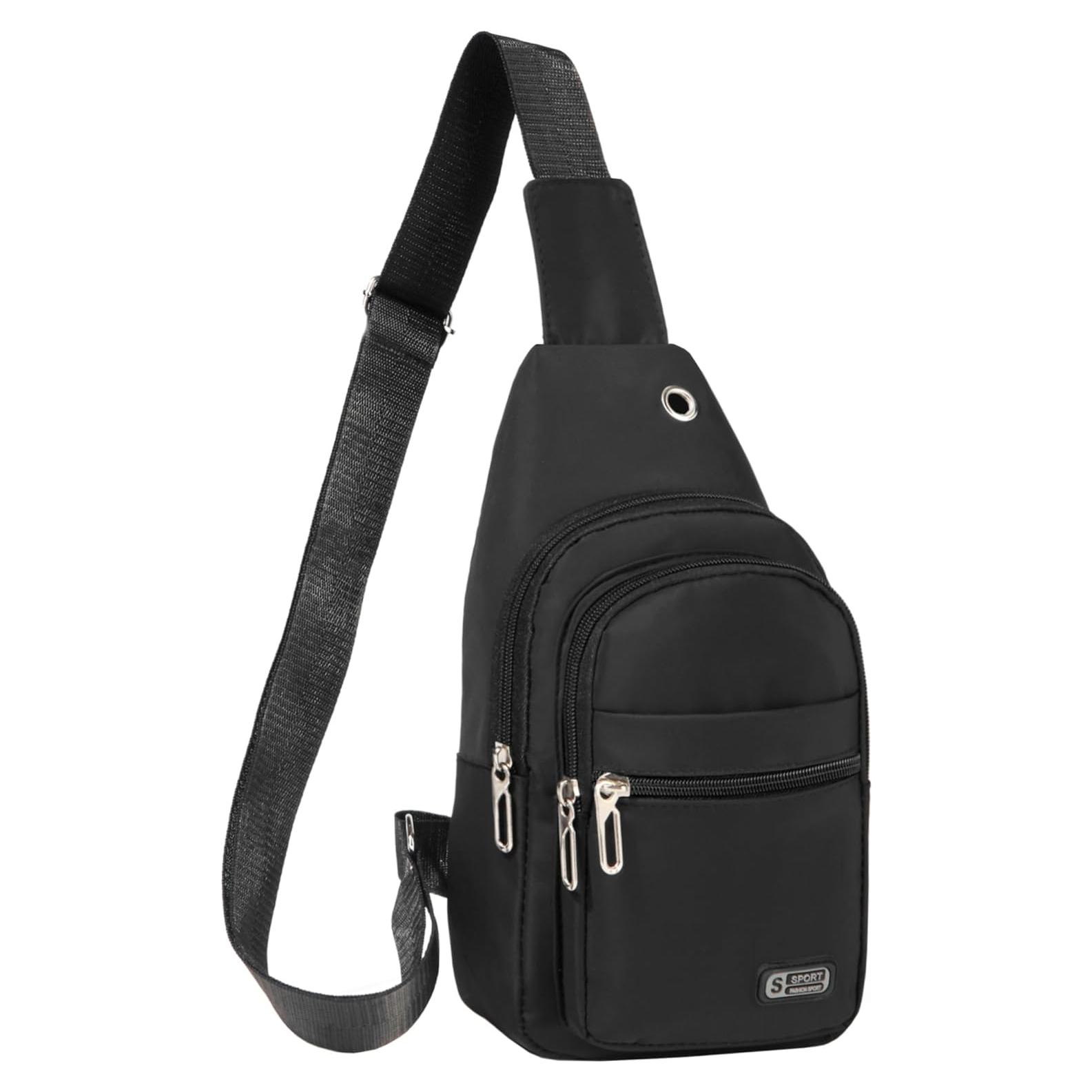 Mochila Sling Bandolera Unisex Banelu Negra 28.4x15.5x8.1 cm
