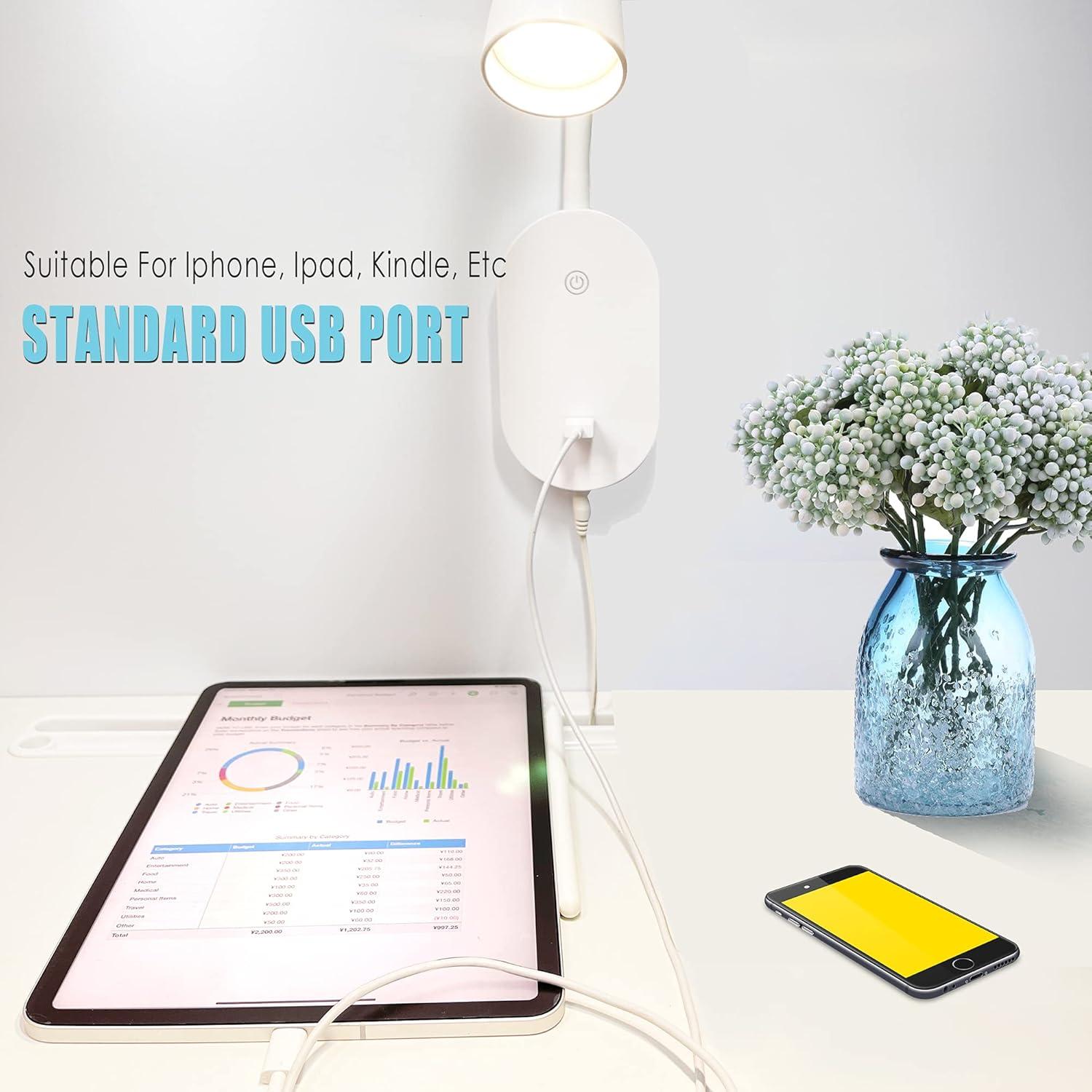 Luz de Lectura de Pared TOPMB con USB y 5 Niveles de Brillo