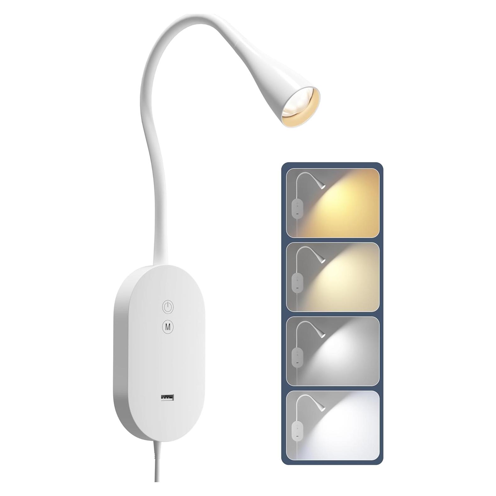 Lámpara de Lectura de Pared TOPMB WD6103S-MW Blanca 335 Lúmenes