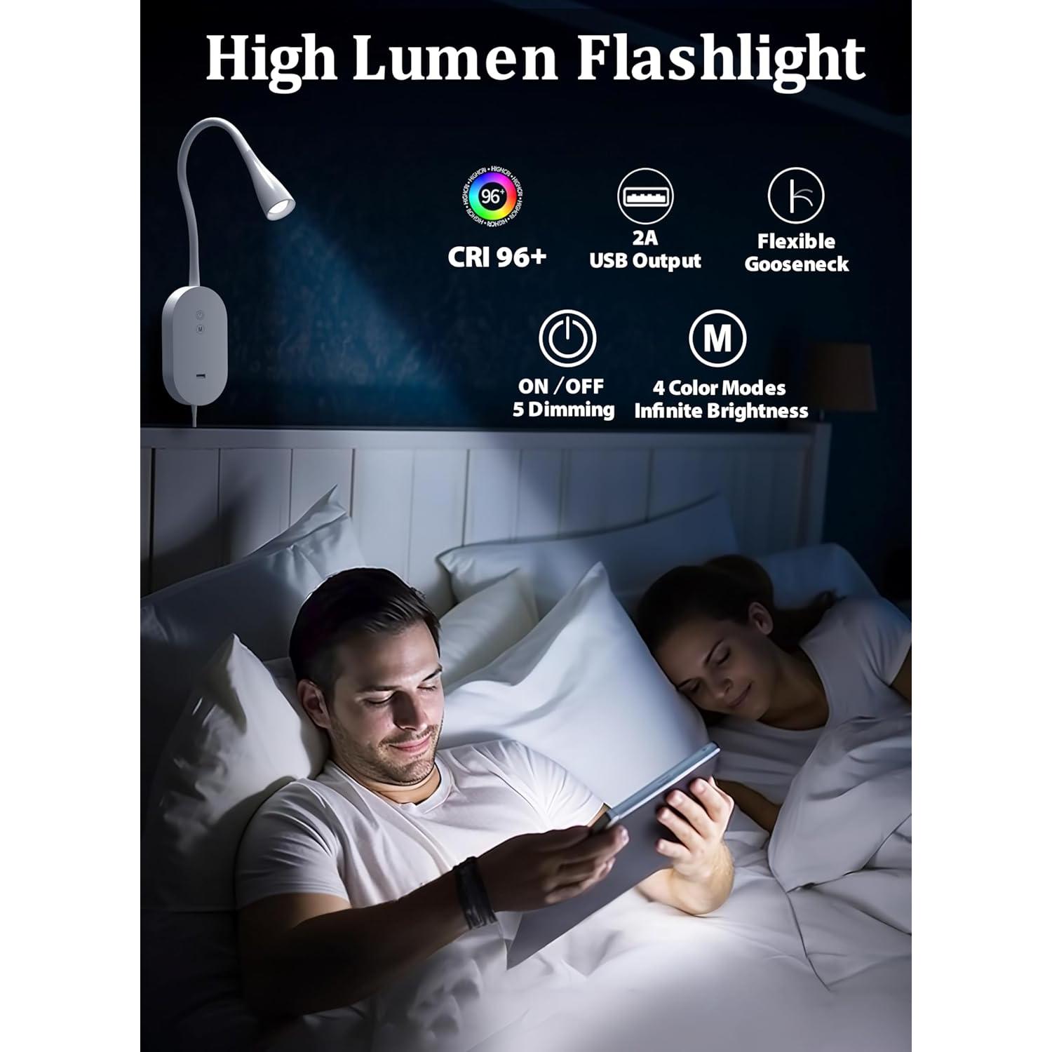 Lámpara de Lectura de Pared TOPMB WD6103S-MW Blanca 335 Lúmenes