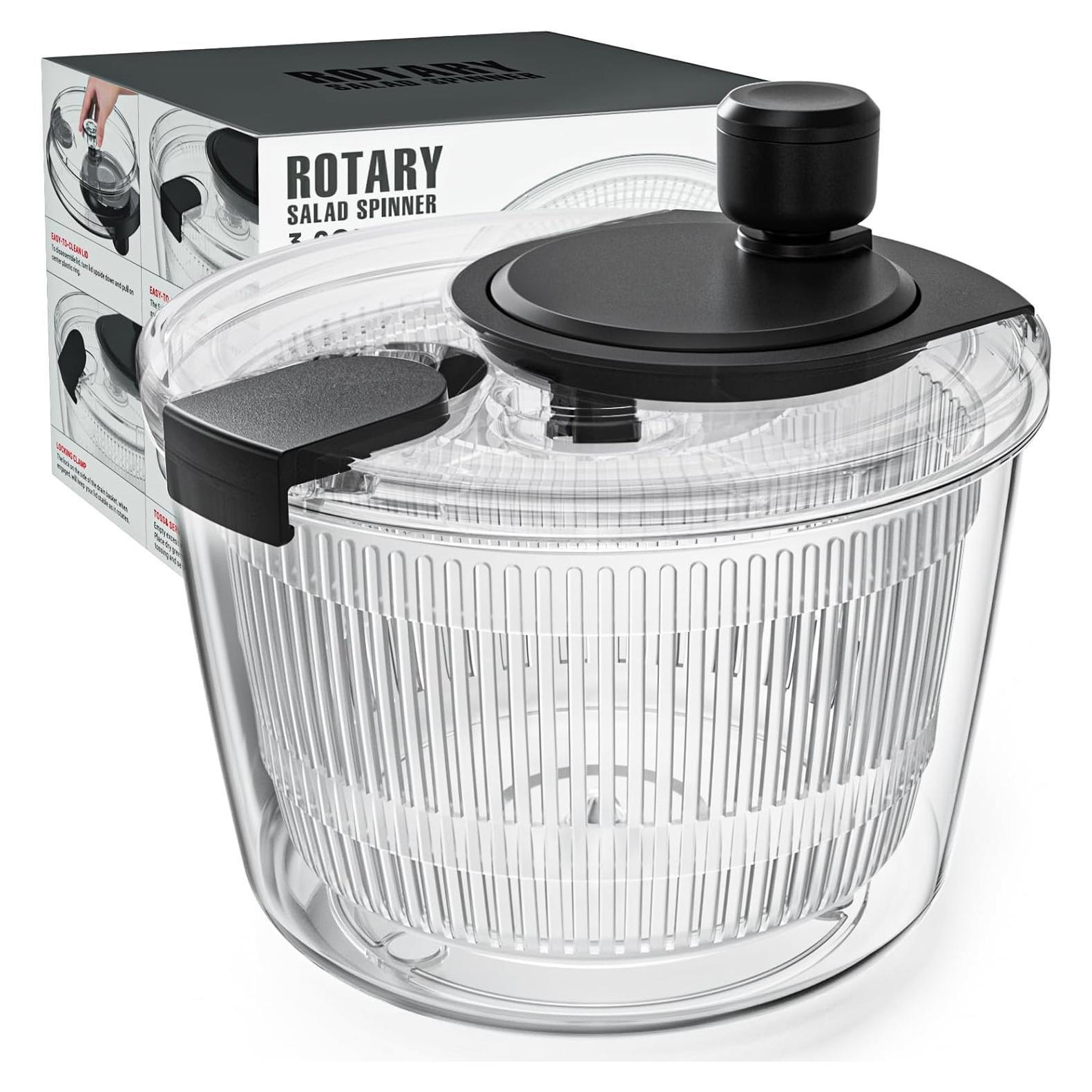 Centrifugadora de Ensalada Cambom 3Qt Negra - Lava y Seca Verduras