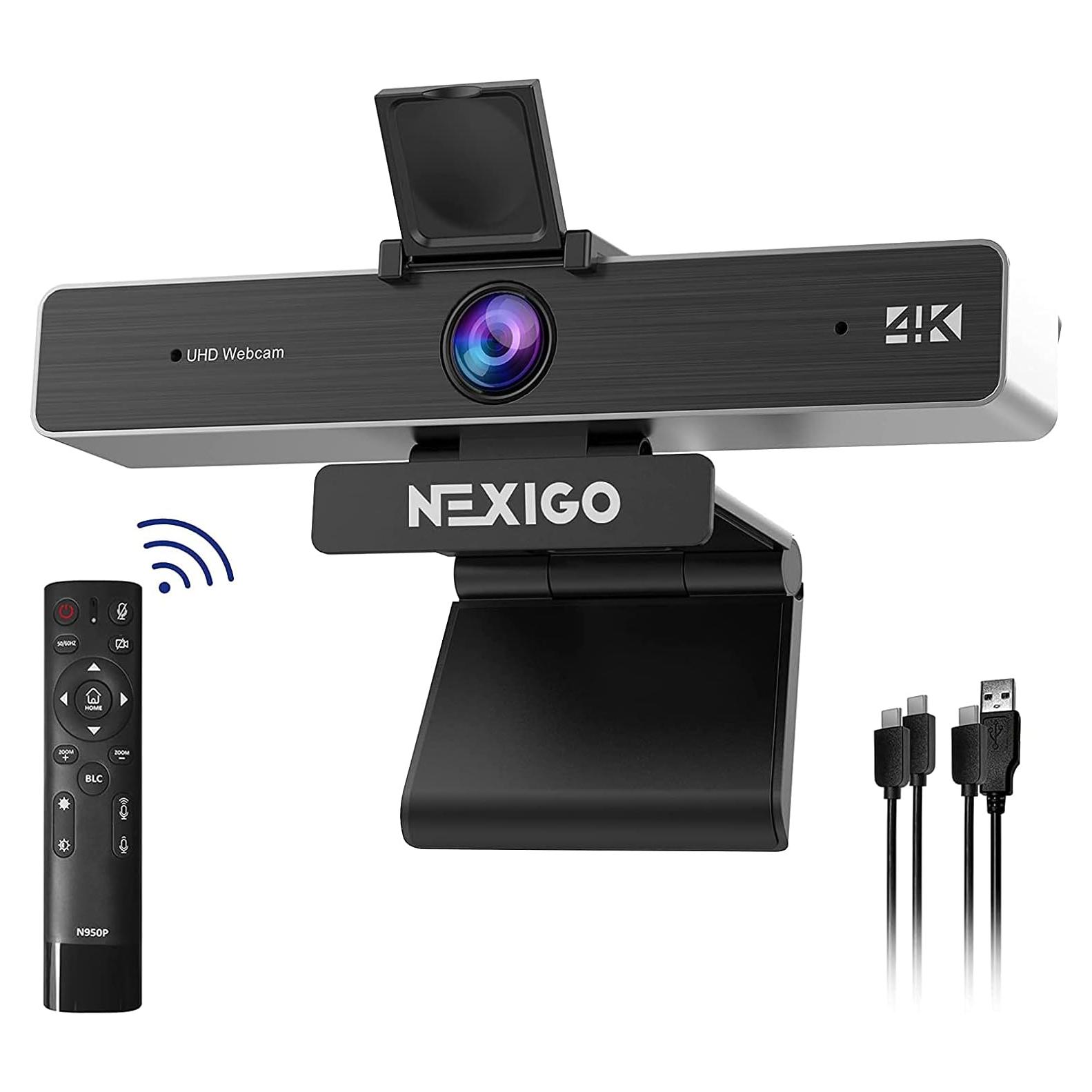 Cámara Web 4K NexiGo N950P con Control Remoto y Micrófonos