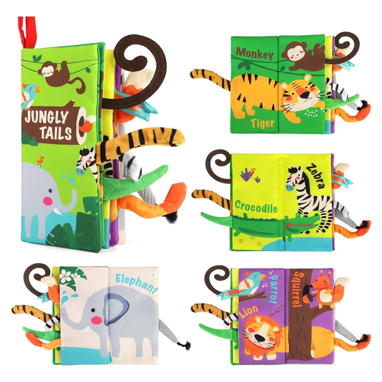 Libro de Tela Arrugado para Bebés beiens - Colas de la Selva