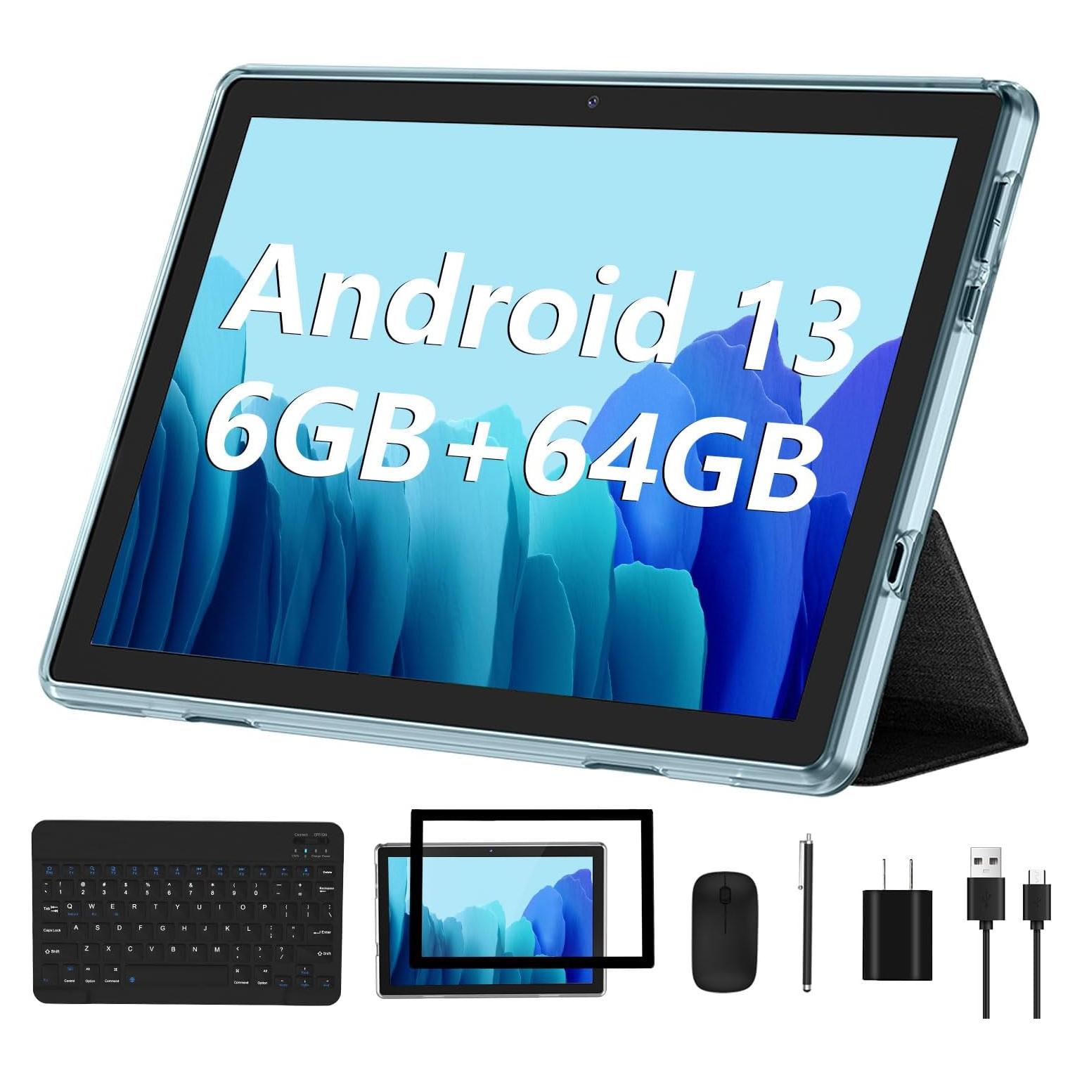 Tableta Android 13 ECOPAD 10.1" 6GB RAM 64GB ROM Azul