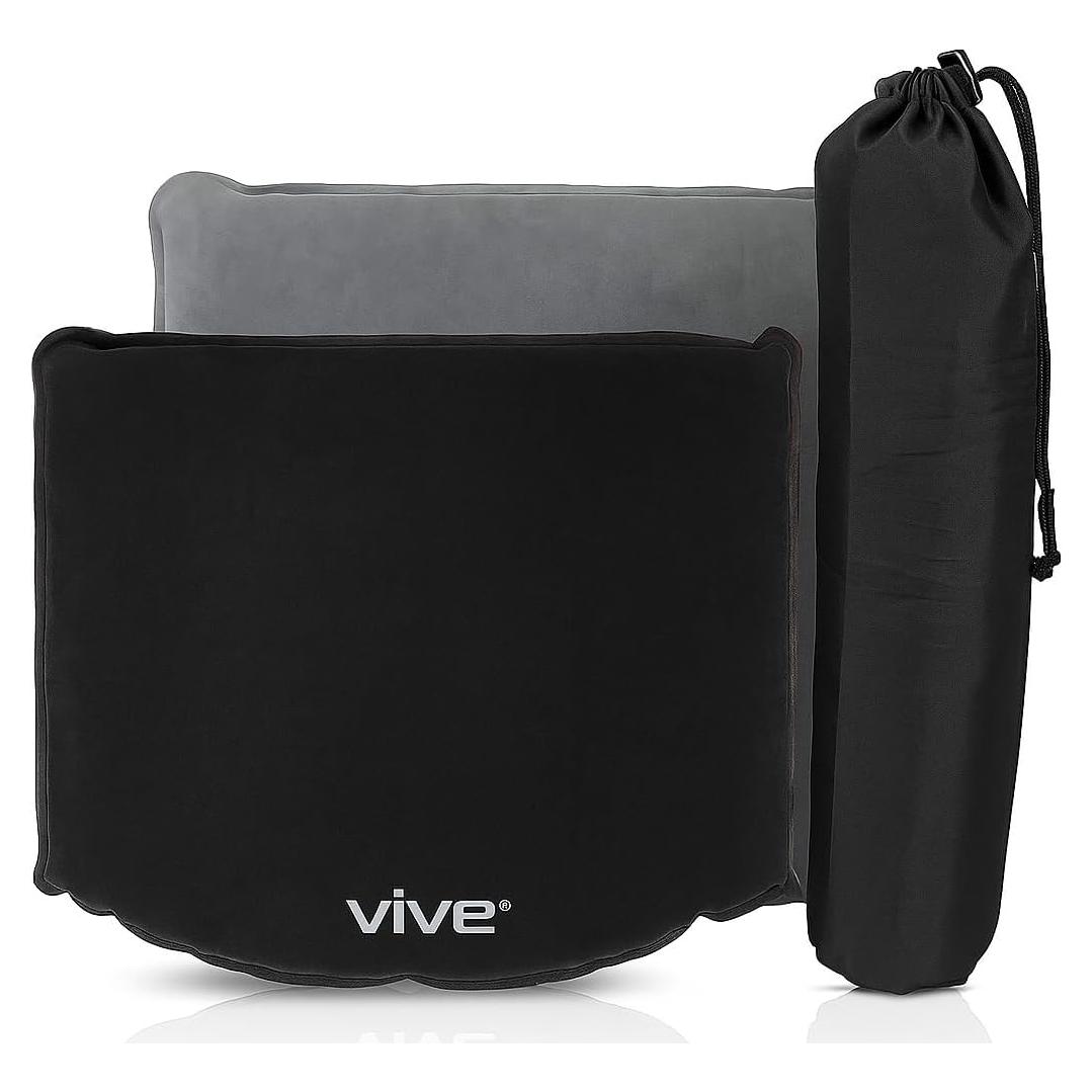 Cojín Inflable Auto-inflable Vive 38x35.5cm Negro