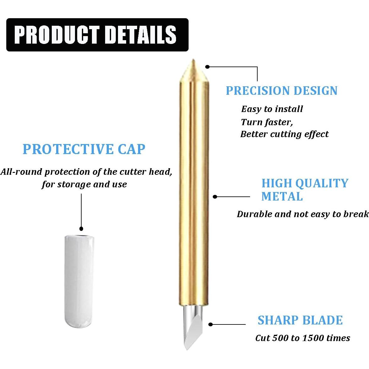 Juego de 10 Cuchillas de Punta Fina Cricut para Corte Preciso