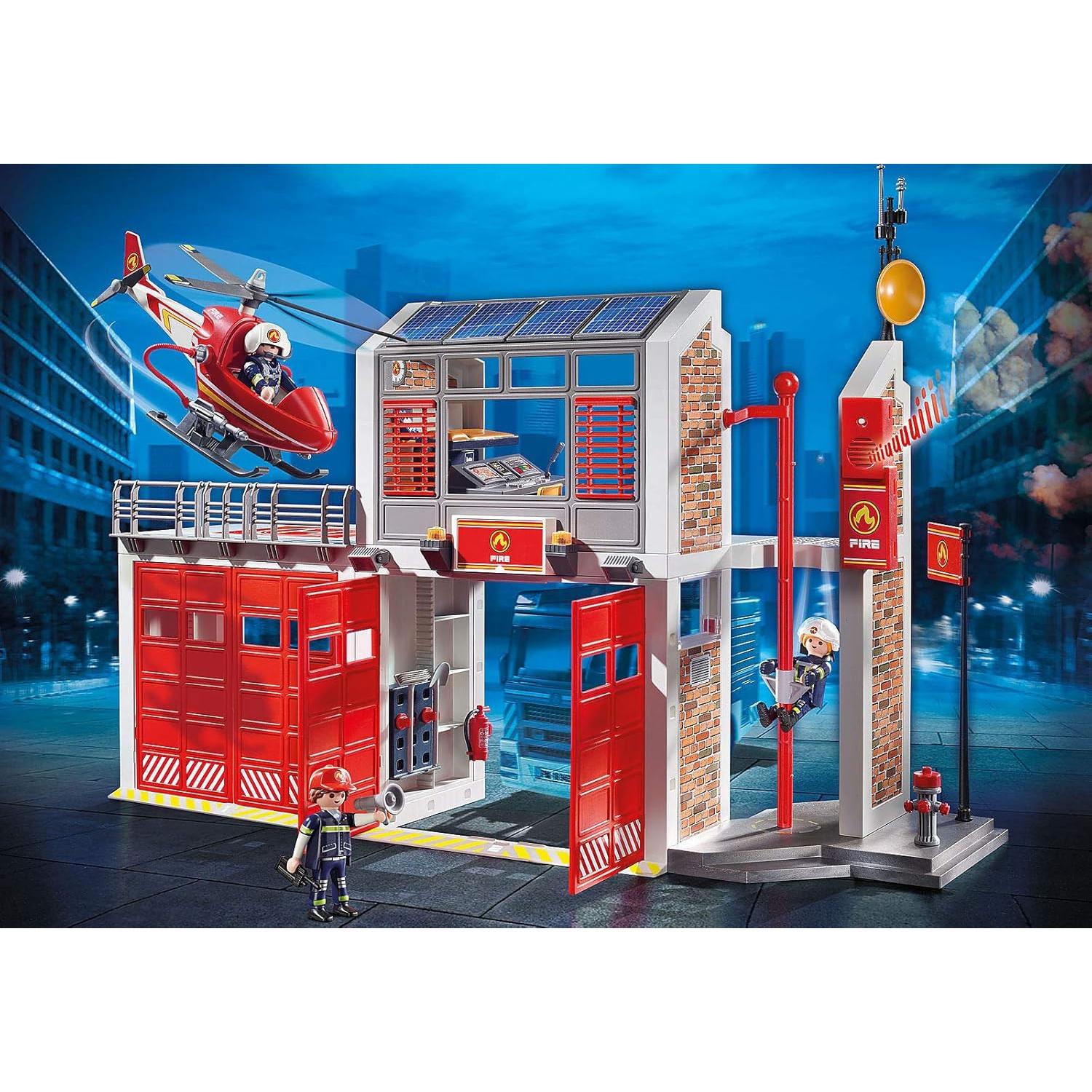 Estación de Bomberos Playmobil 9462 con Helicóptero y Accesorios