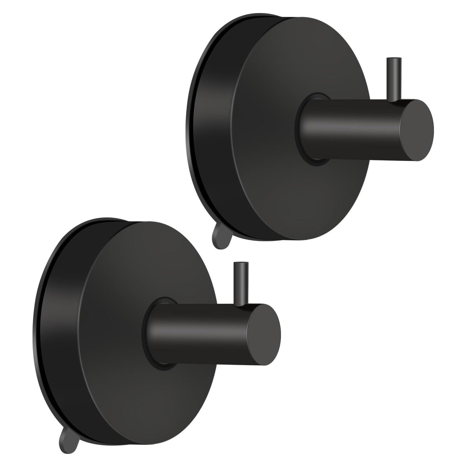 Ganchos de Ventosa Dntorx 2 Piezas Acero Inoxidable Negro