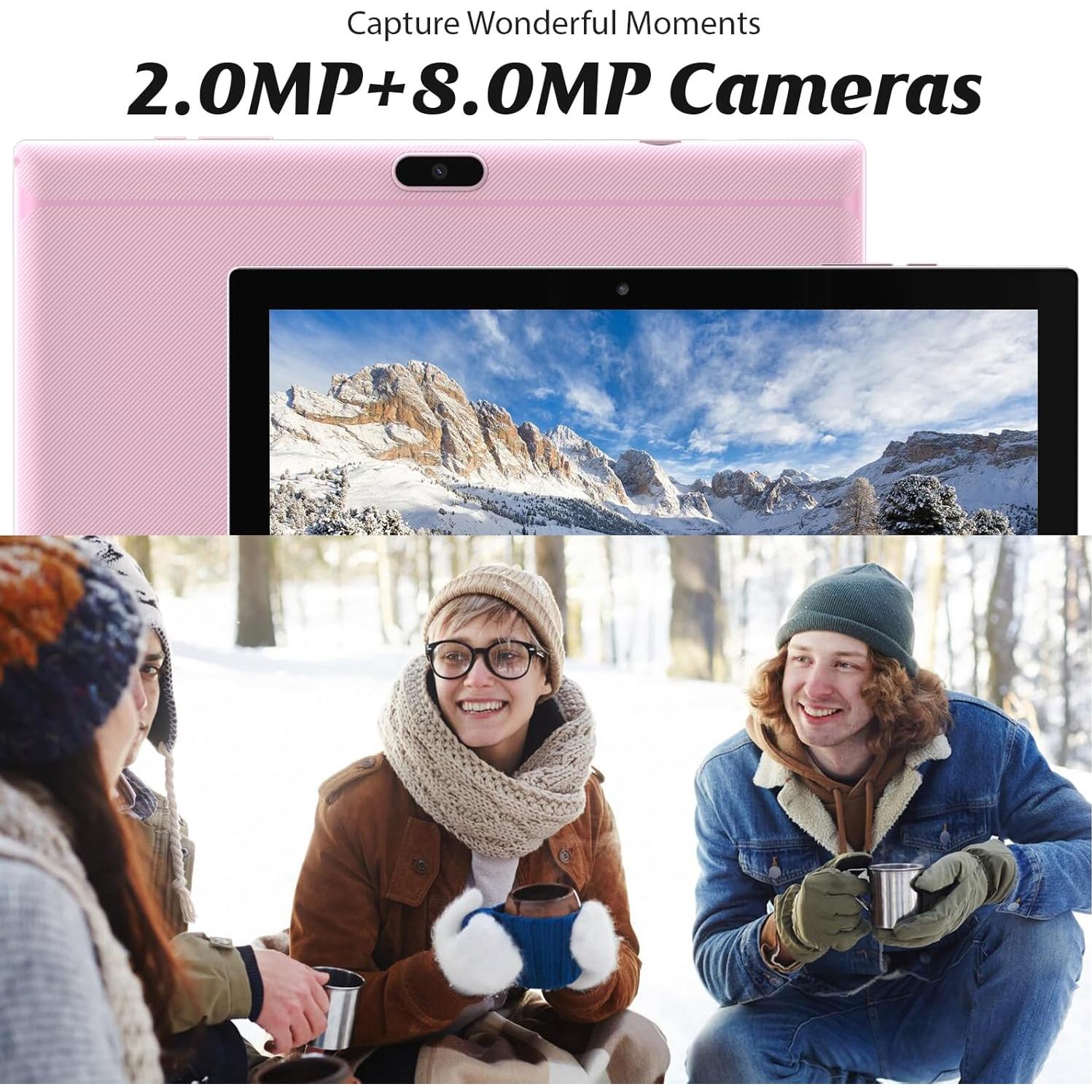 Tableta 2 en 1 NOVOJOY 10.1" Android 14, 64GB, 8GB RAM Rosa