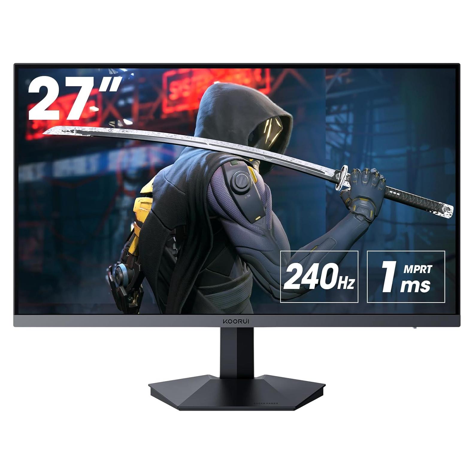 Monitor de Juegos KOORUI 27" FHD 240Hz 1ms Negro GN02