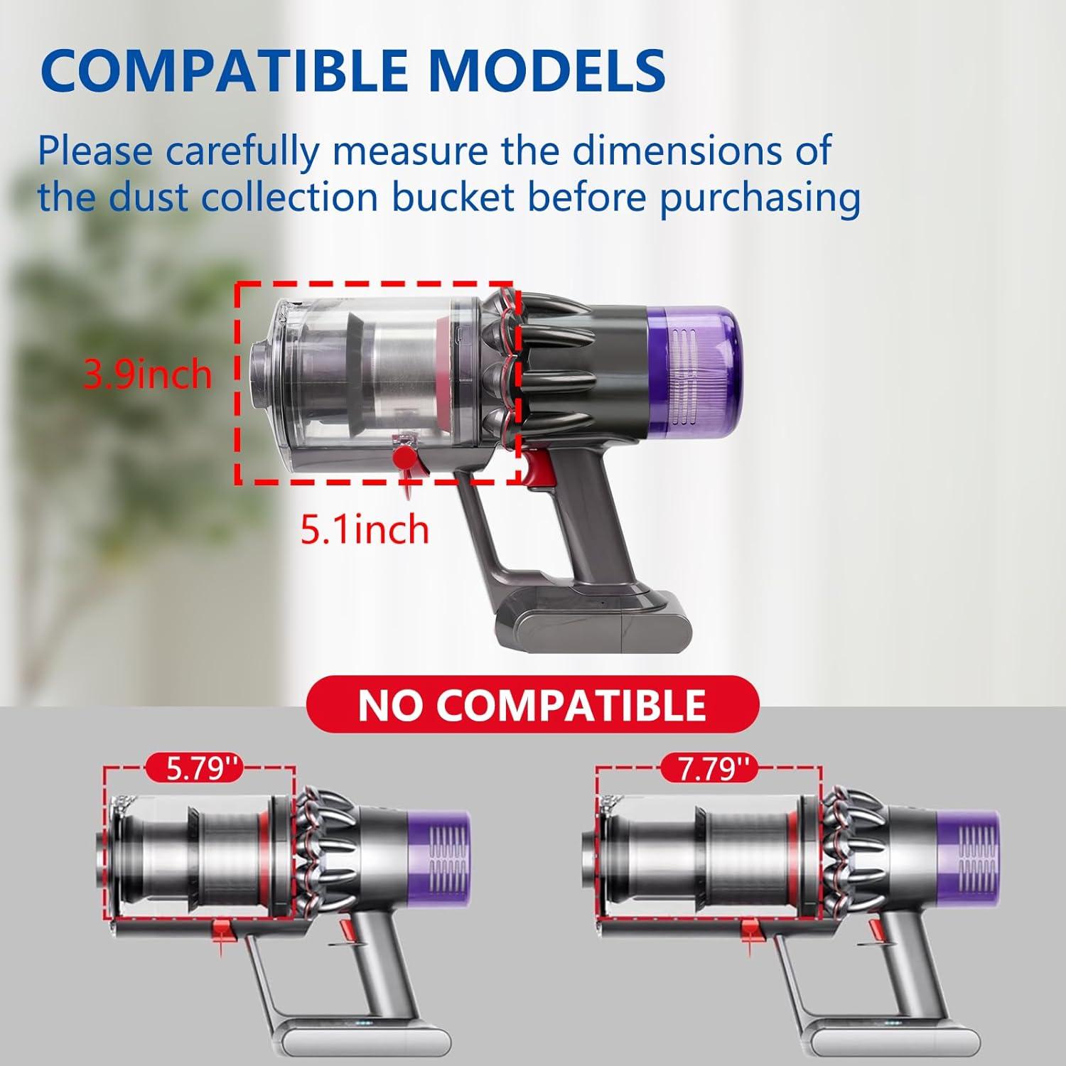 Cubo de Polvo Reemplazo Keluke para Aspiradoras Dyson V12 Slim