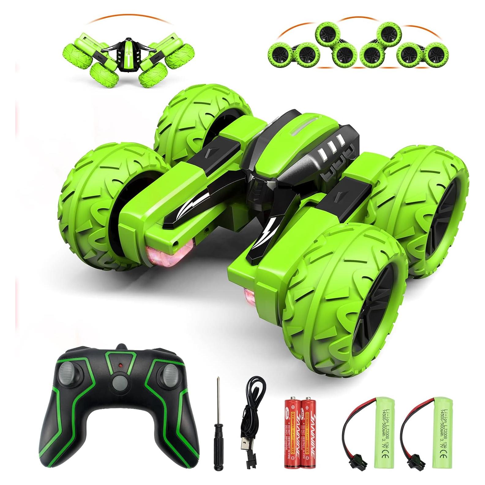 Coche RC Acrobático Amicool 4WD Verde para Niños 3-12 Años