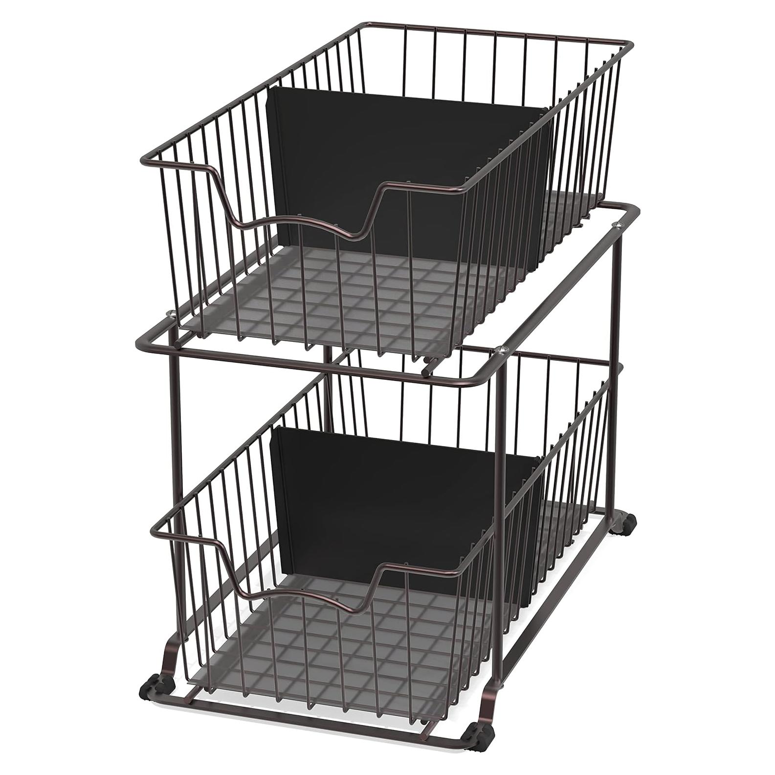 Organizador de Cajones SimpleHouseware 2 Niveles Metal Bronce